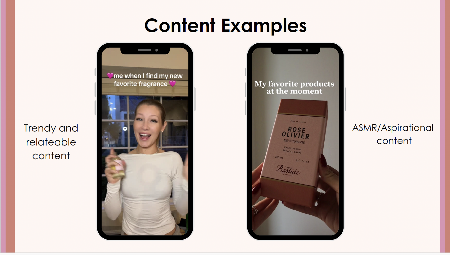 Also creating content for the brand, to show real examples of types of video content the brand should be posting.
