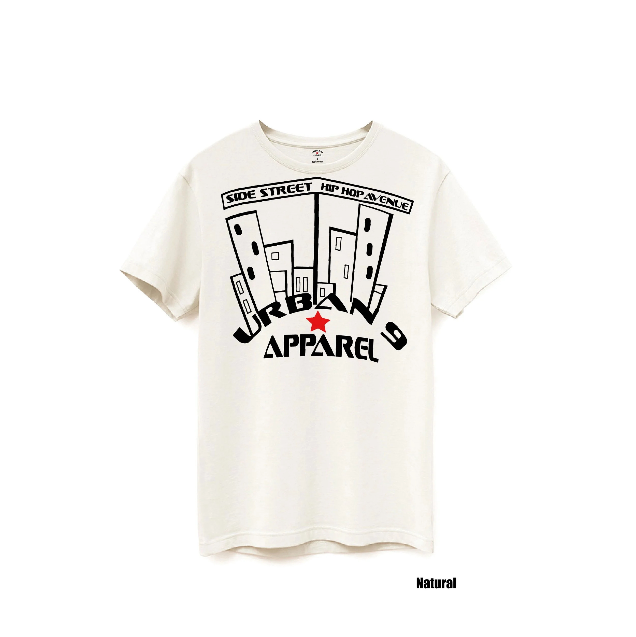 SS T-Shirt-U9-Hip Hop Side Street Ave-NATURAL.jpg