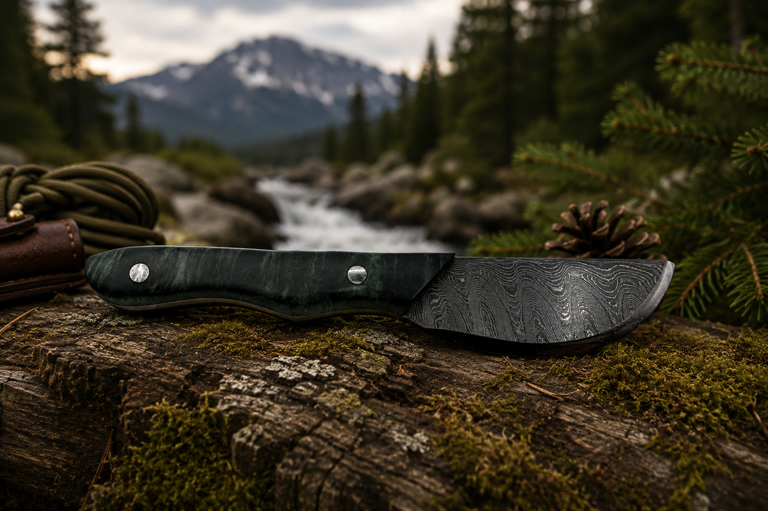 6.1" Damascus Skinning/General Purpose Knife with Resin Handle