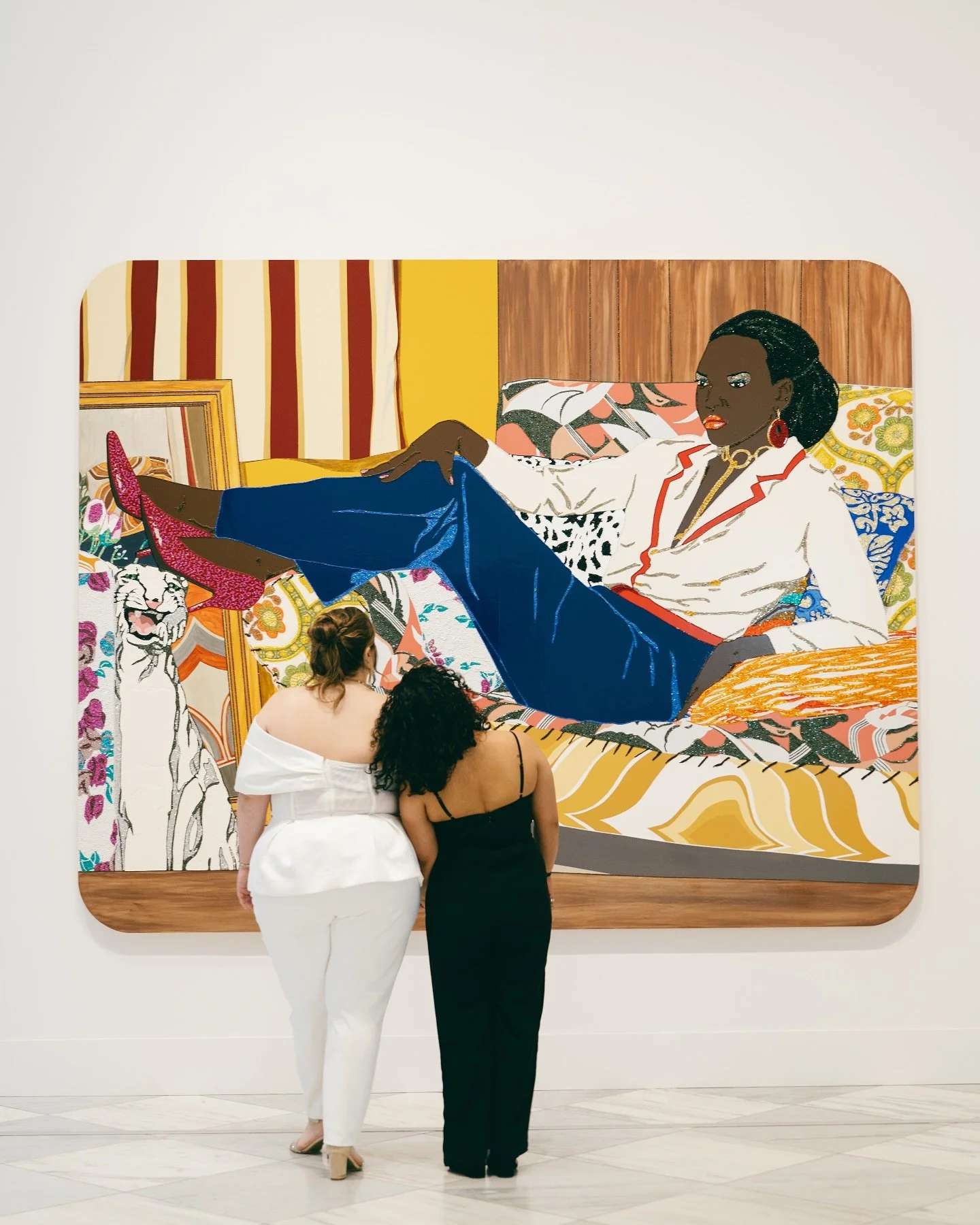 Could not be more excited for these two. 🖤
Photographed @americanart 
@mickalenethomas Portrait of Mnonja, 2010, rhinestones, acrylic, and enamel on wood panel, 96 x 120 in. (243.8 x 304.8 cm)