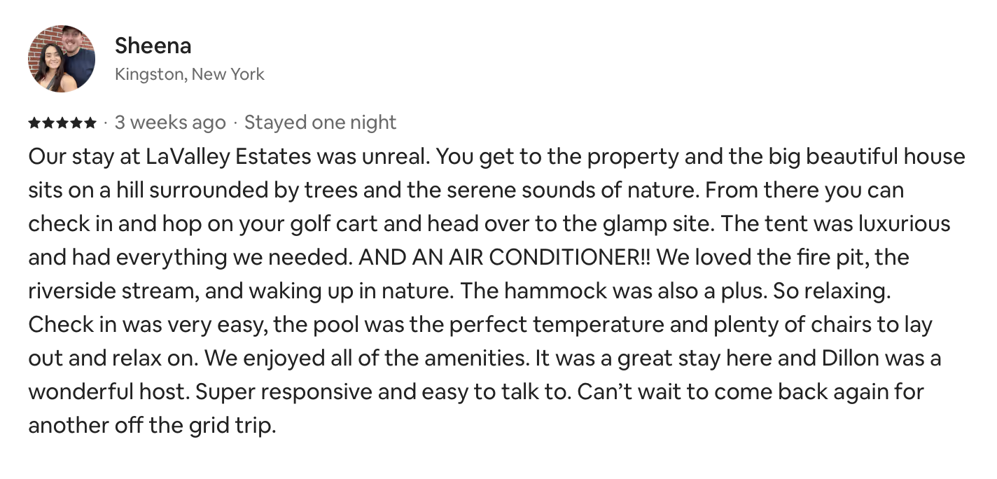 Don't take our word for it. Click above to see what our guests are saying.