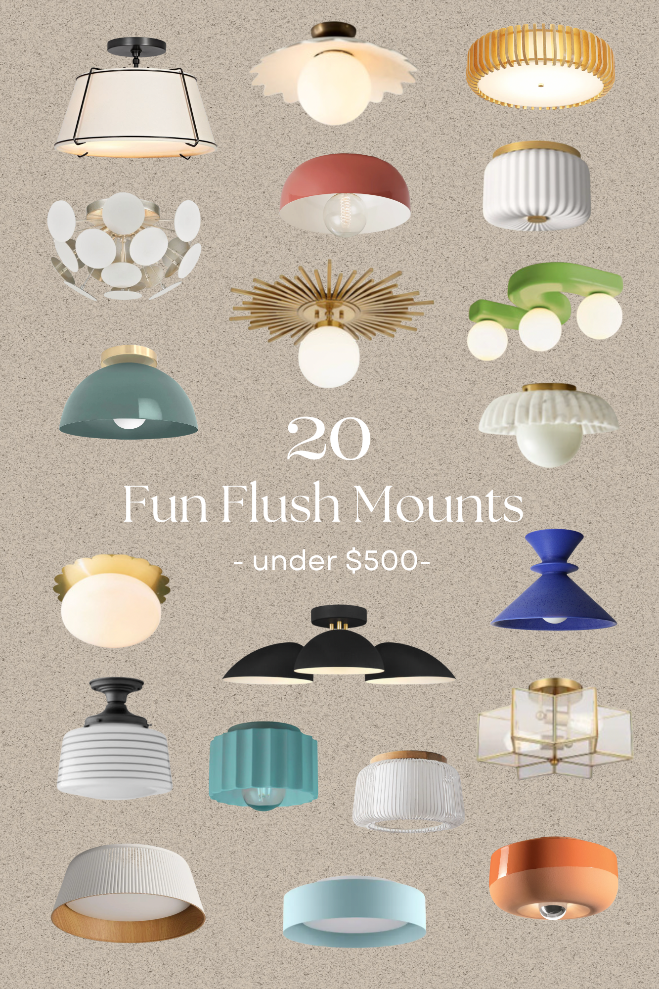 20 Fun Flush Mounts Under $500</a>
