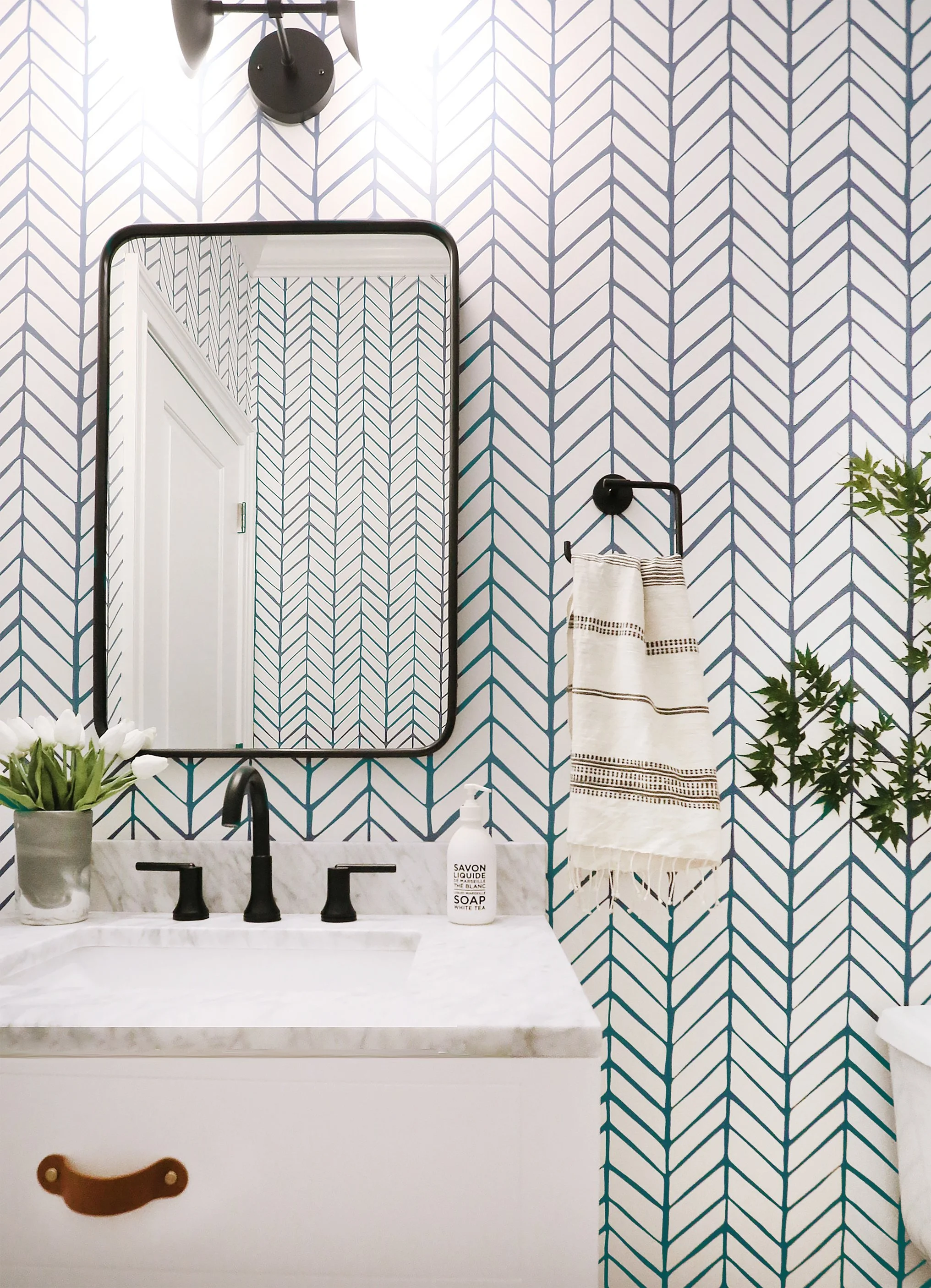 A Pattern-Happy Powder Room Reveal</a>