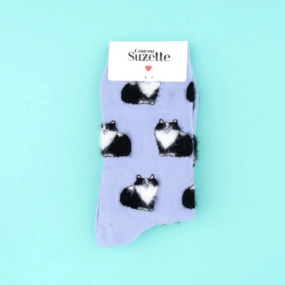 COUCOU SUZETTE - Chaussettes CHAT NOIR & BLANC