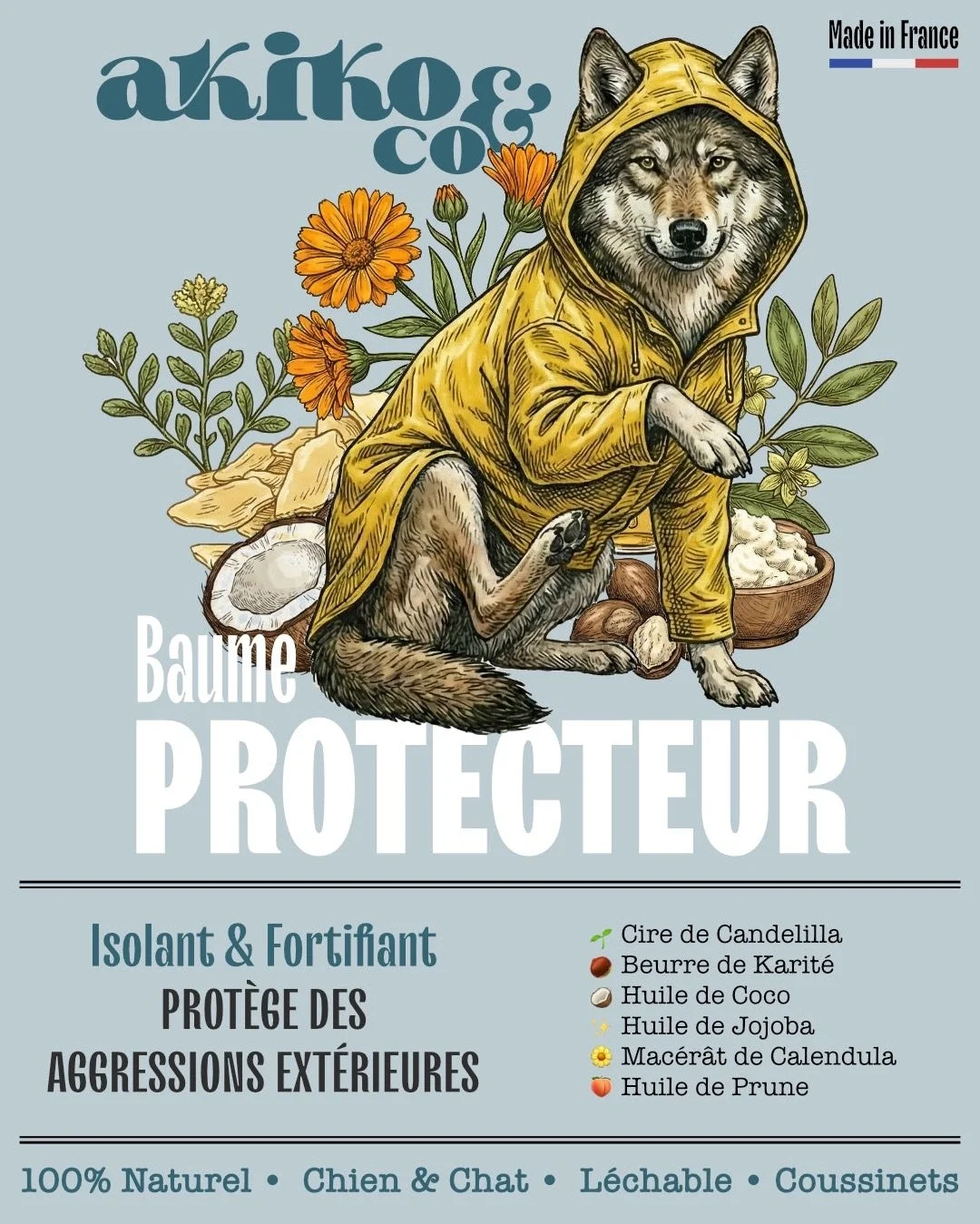 Baume coussinets chien avec cire de Candelilla et beurre de karité