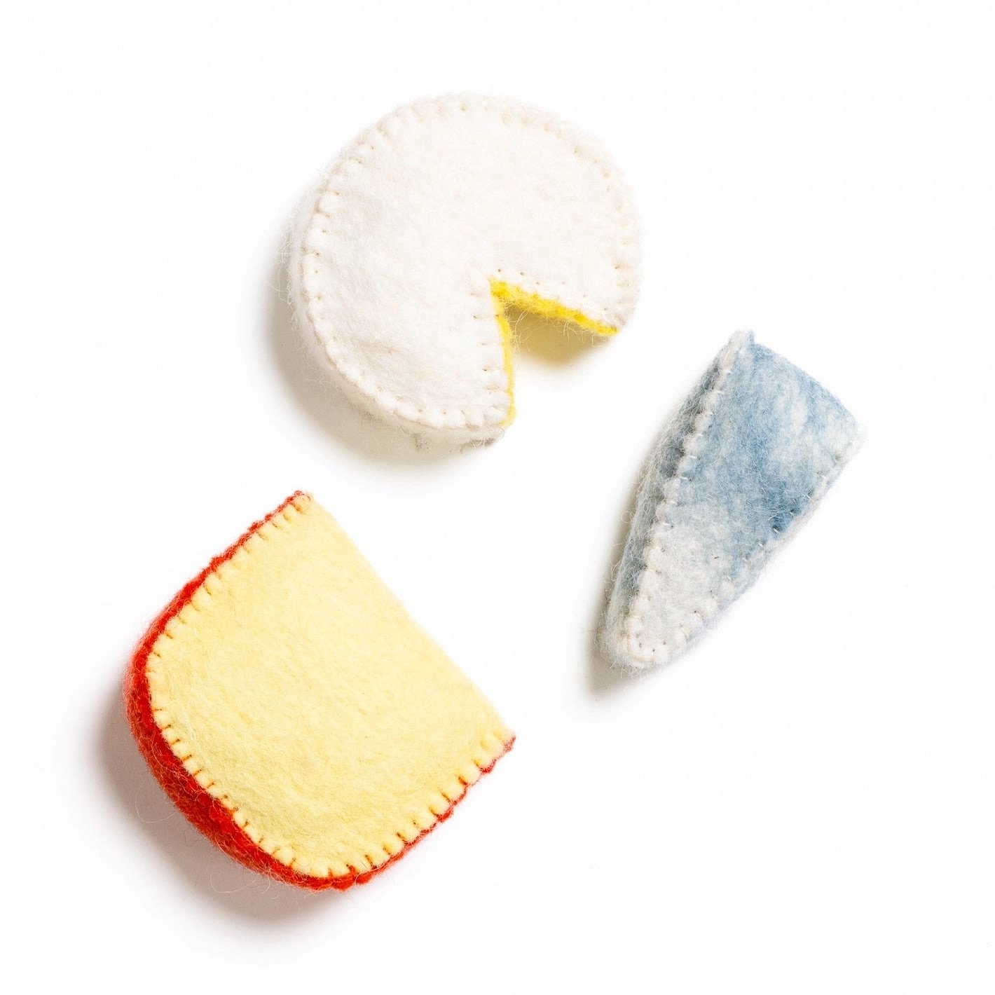 Trio de jouets pour chat en forme de fromage fabriqués à la main