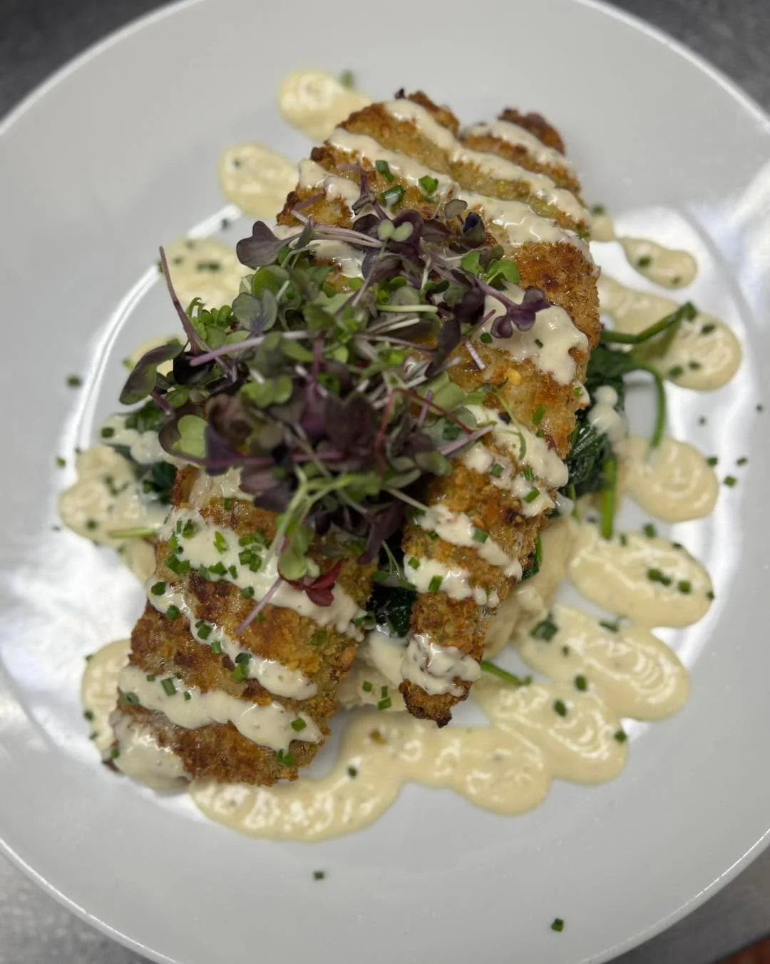 Restaurant Week ends November 9th and this one&rsquo;s worth the reservation 😍

✨ Pistachio Crusted North Fork Blackfish
with roasted garlic mashed potatoes, saut&eacute;ed spinach &amp; a lemon thyme honey aioli! Only for a few more days so don&rsq