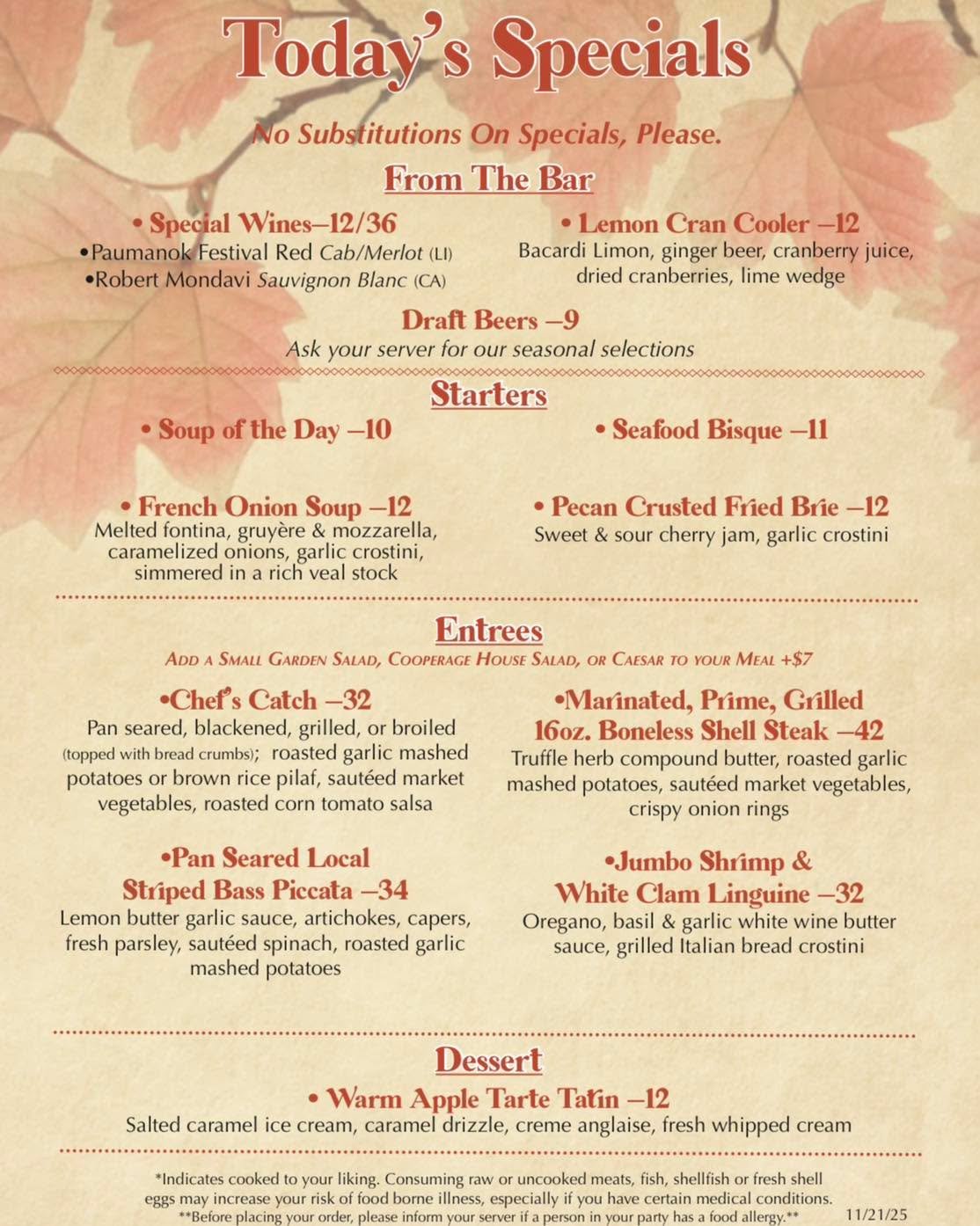 Rolling into the weekend with new specials you definitely don&rsquo;t want to sleep on! Feast mode starts early 👏🏼 Taste these before the big Thanksgiving binge!👇 Which one are you trying first?

#weeklyspecials #longisland #northfork #CozyVibes #