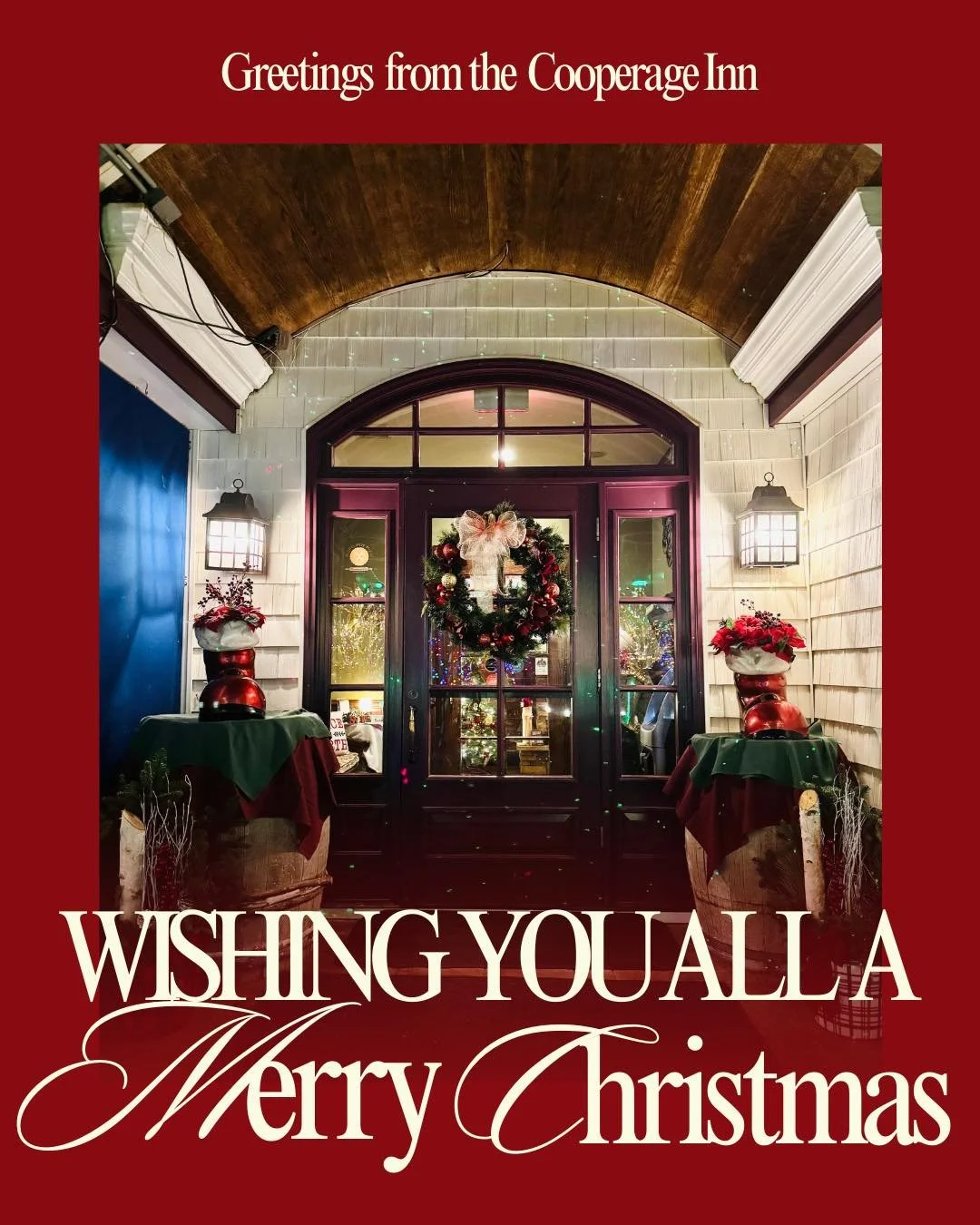 Merry Christmas and Happy Holidays from all of us at the Cooperage Inn! We hope your day is filled with joy 🎄

Please note, we will be closed today, December 25th, to celebrate with our families. We can&rsquo;t wait to welcome you back tomorrow ❤️