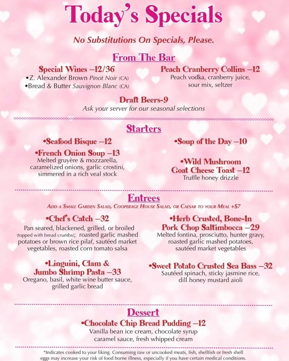 Thank you to everyone who joined us for Restaurant Week 🤍 Now we&rsquo;re kicking off the week with new specials available through Thursday. And just wait Valentine&rsquo;s Day weekend is about to get even sweeter 💌