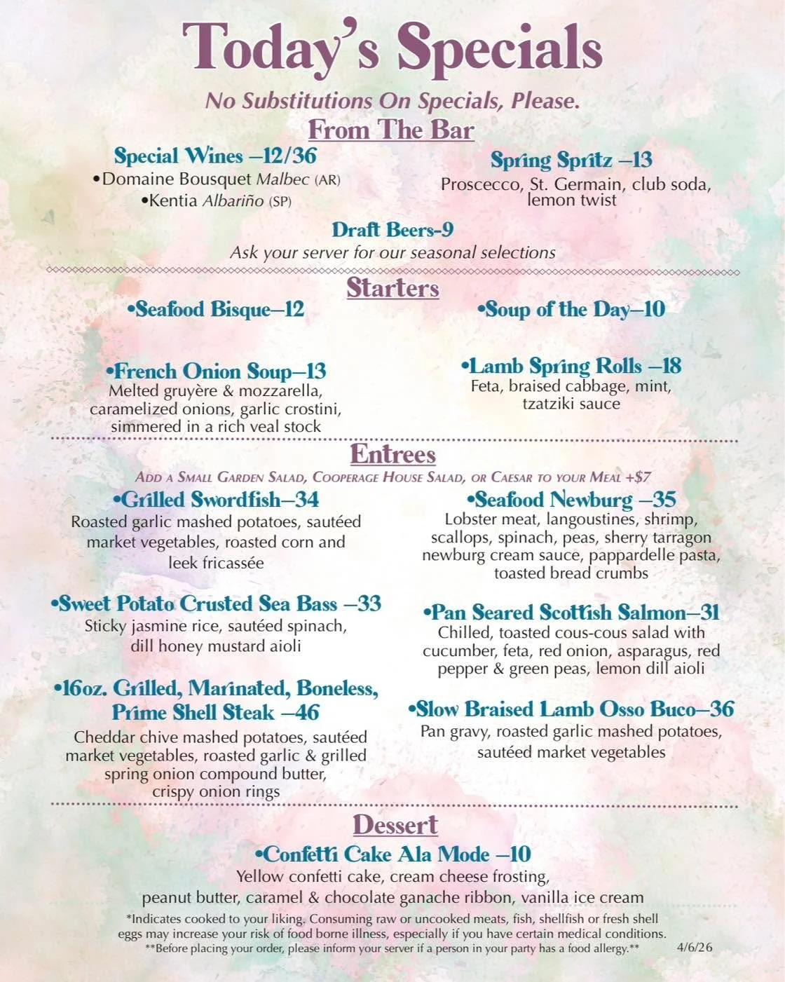 You could cook&hellip; or you could have this instead 👀 These specials are here today through Thursday!