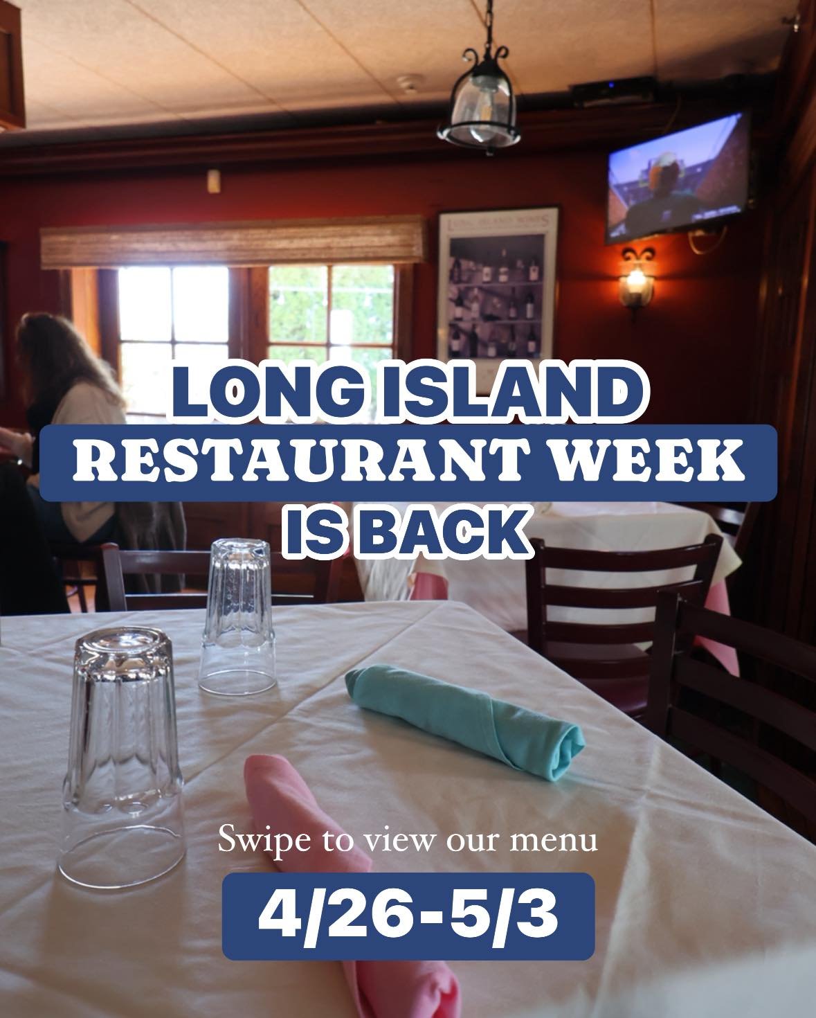 Who&rsquo;s excited?? 😆 LONG ISLAND RESTAURANT WEEK IS BACK and here until 5/3! Our prix fixe menu will be available for lunch and dinner with no Saturday night cut off! 

#EastEndEats #LongIsland #longislandrestaurantweek