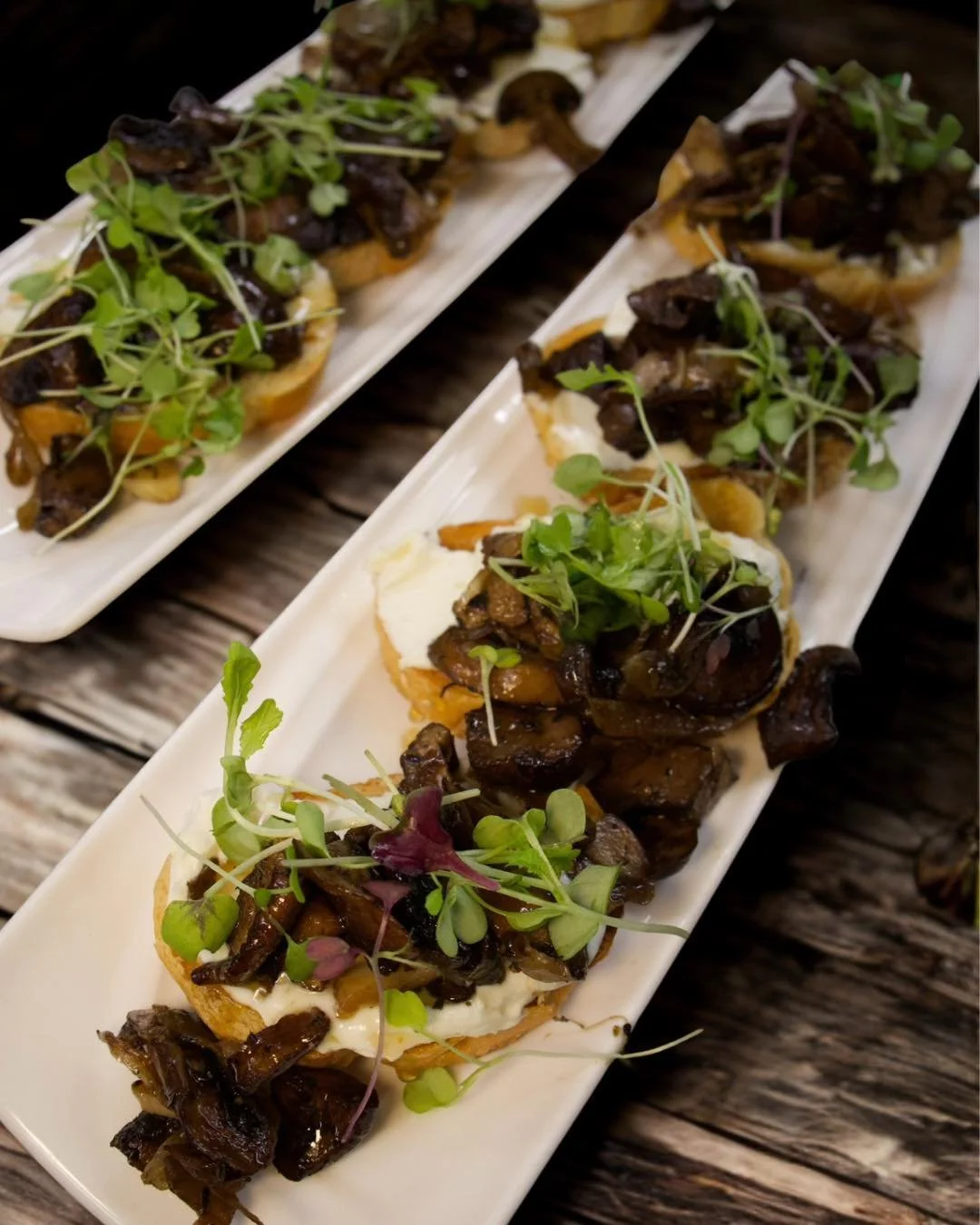 Check out our Wild Mushroom &amp; Goat Cheese Toast appetizer this weekend 🍄 Served with a truffle honey drizzle! Rich, savory, and just the right touch of sweet. You&rsquo;re going to want this one!