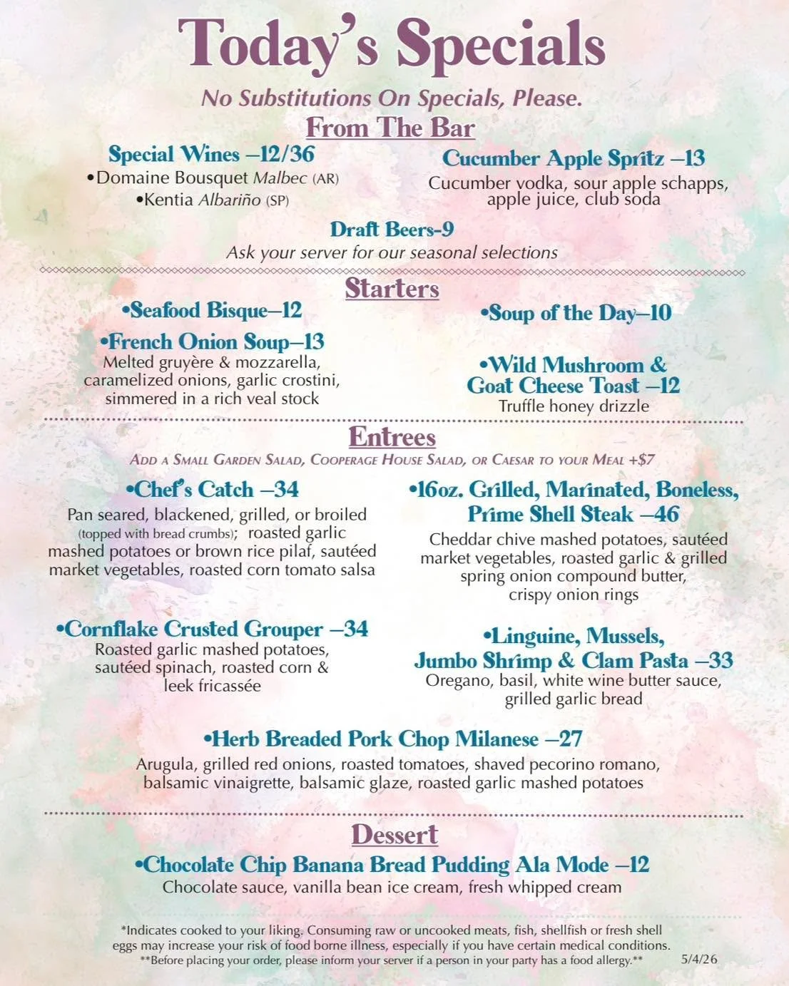 Huge thank you to everyone who made Restaurant Week so special! Now to start off the week, join us and enjoy our featured specials available today through Thursday!