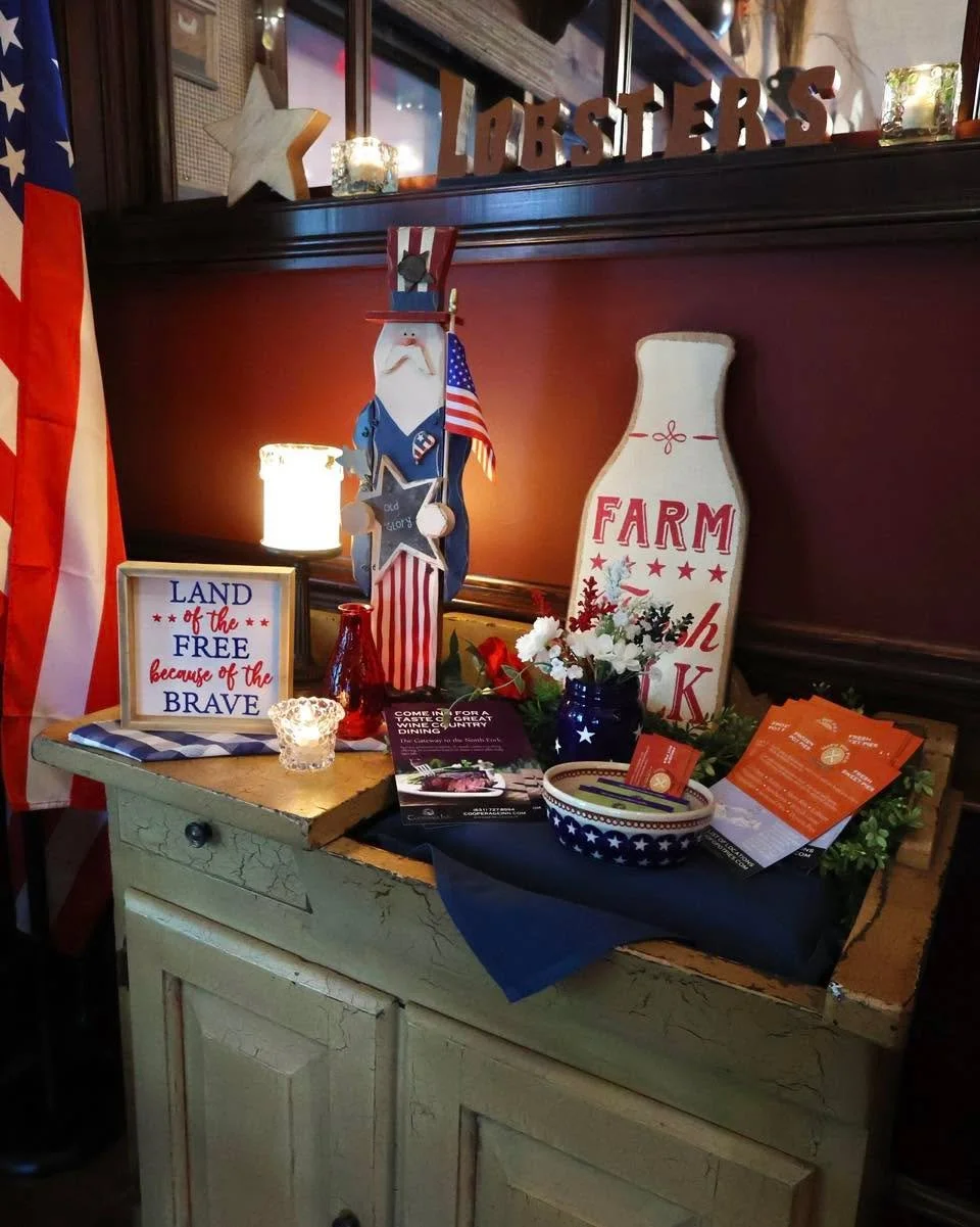 Fully decorated for summer ☀️🇺🇸 and proudly celebrating America's 250th Anniversary. Join us on the North Fork for elevated American dining, seasonal favorites, and summer done right!