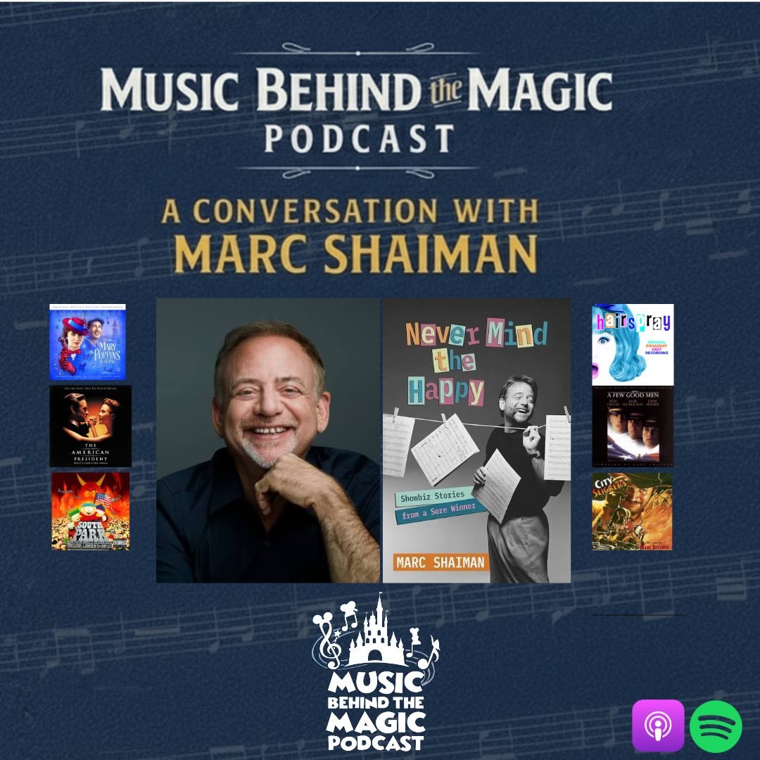 To celebrate the 50th (!) episode of the Music Behind the Magic Podcast, we are so honored to have been joined by the incredible @marc_shaiman to discuss his amazing career and his new book &ldquo;Never Mind The Happy: Showbiz Stories From a Sore Win
