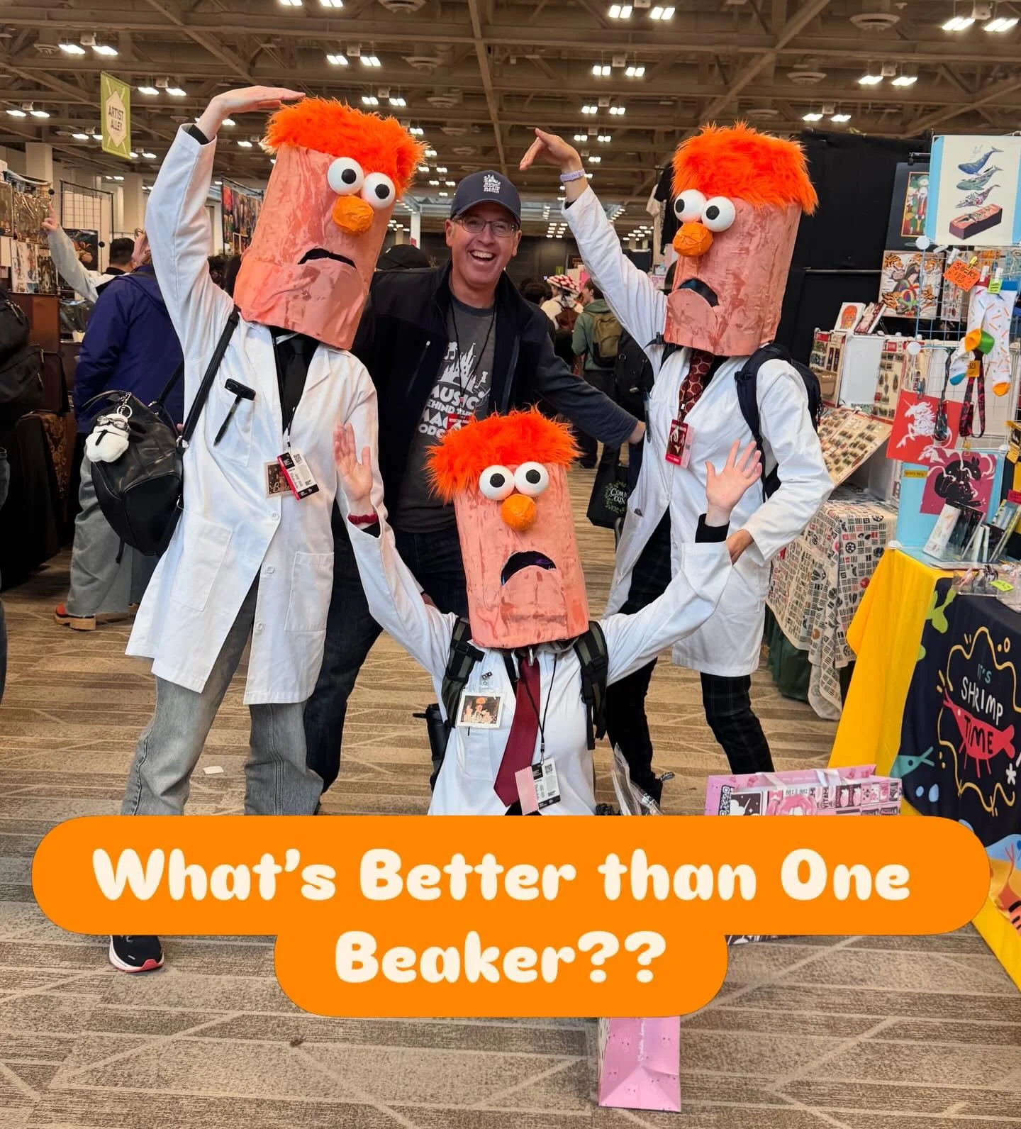 After a long day at @emeraldcitycomiccon I was getting tired and a little cranky. Then these three amazing cosplayers walked by me and, as a huge Beaker fan, my daughter convinced me to ask them for a pic. What resulted was a delightful interaction w