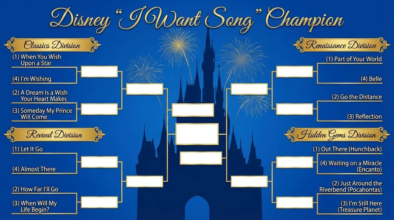 In honor of March Madness, I created a Sweet Sixteen bracket of the best Disney &ldquo;I Want&rdquo; songs. Let me know your Final Four and Champion!

@disneymusic @disneyanimation #disney @disney #marchmadness