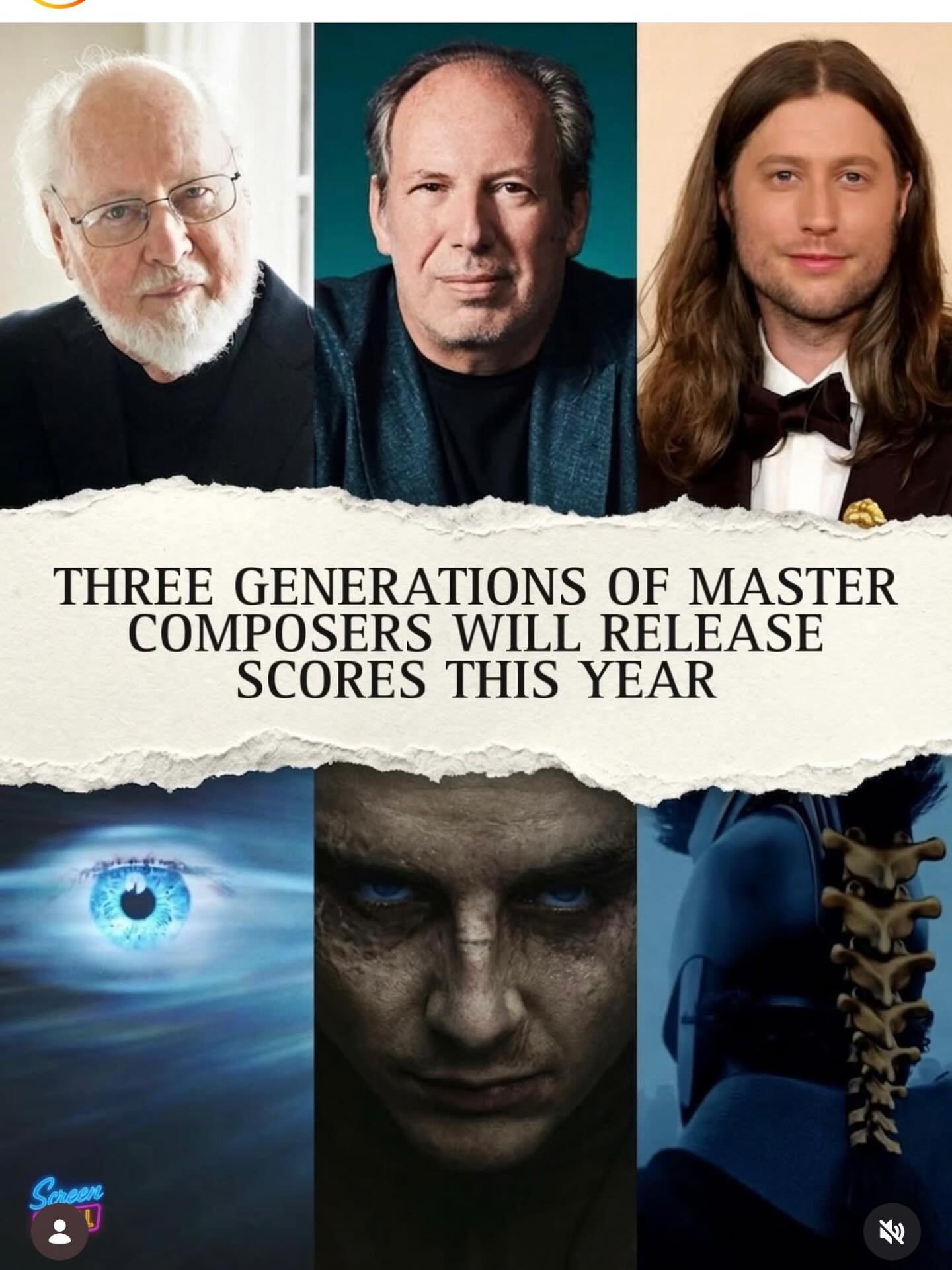 A very cool post by @screenthrill that shows what an incredible time it is for movie music. John Williams is scoring Spielberg&rsquo;s Disclosure Day, @hanszimmer is scoring Dune 3, and @ludwiggoransson is scoring both The Odyssey AND The Madalorian 