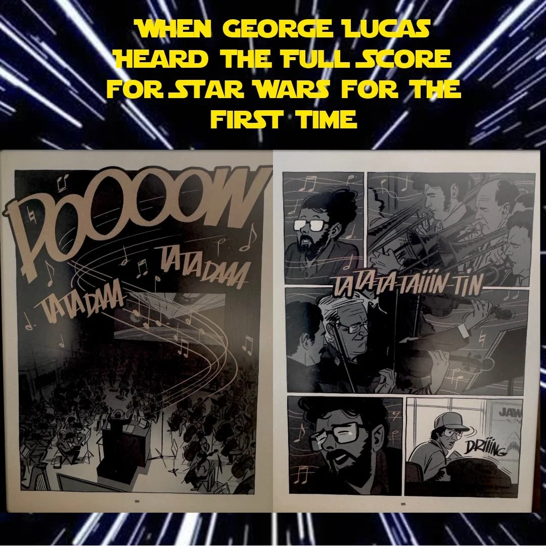 An incredible graphical interpretation of the story when George Lucas first heard John Williams&rsquo;s full score for @starwars 

This is from the fantastic book &ldquo;Lucas Wars: The True Story of George Lucas and the Creation of Star Wars&rdquo; 