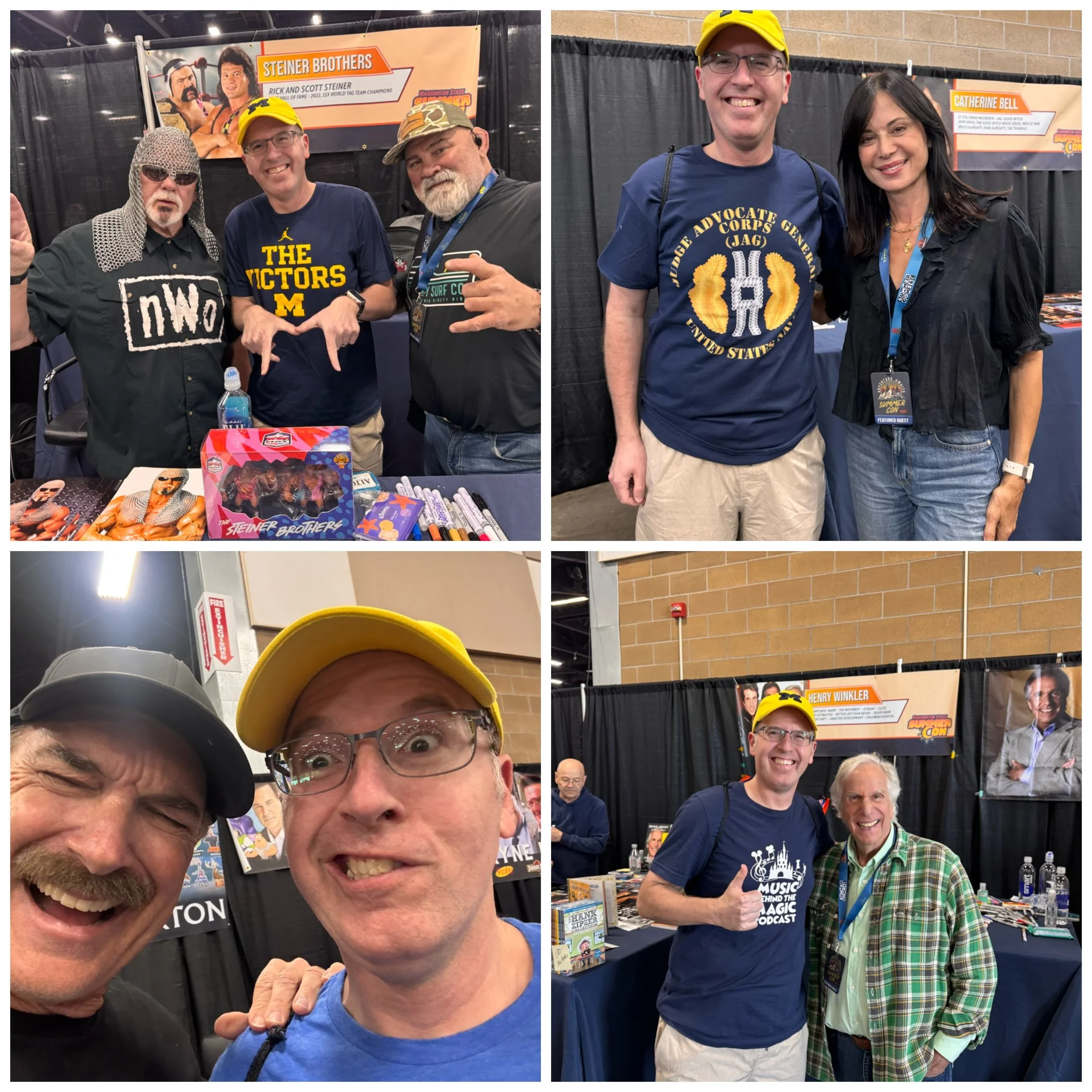 Washington State Comicon&mdash;where you can meet a few Michigan alums (@realbigpoppapump and @dogfacedsteiner), a fellow former JAG (the lovely @therealcatherinebell), The Tick (the delightful @paddywarbucks)&hellip;.and the Fonz!! @hwinkler4real 

