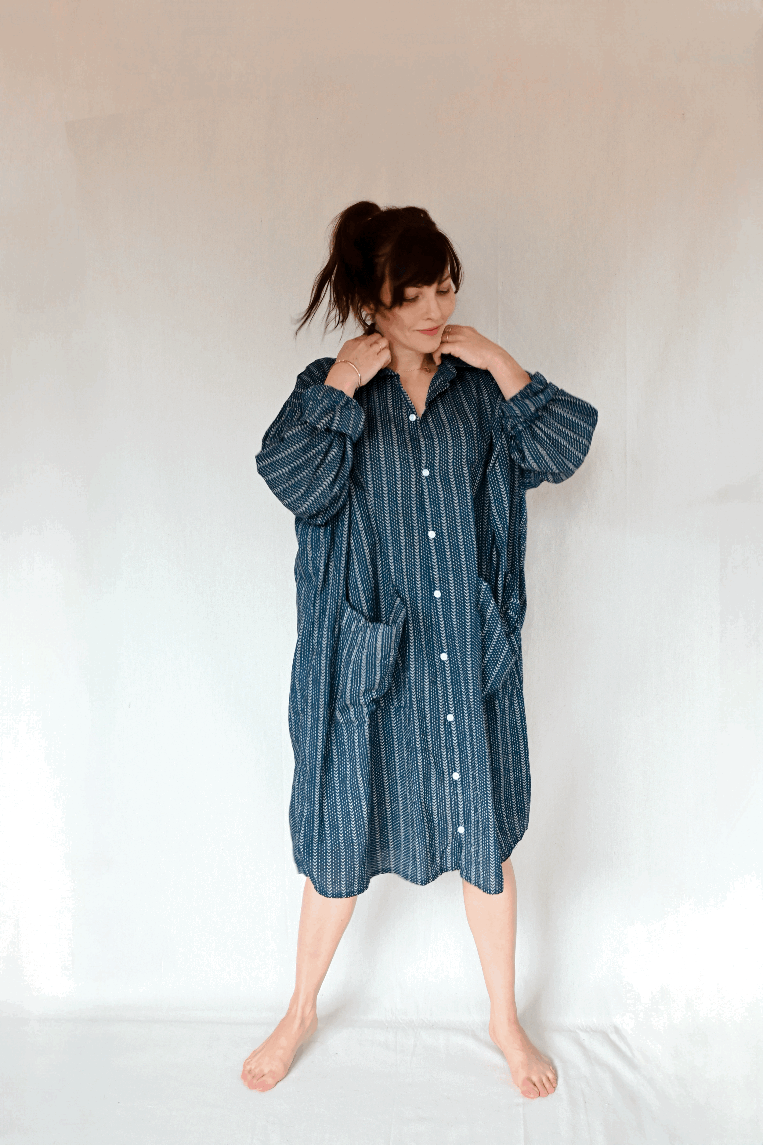 Midi Shirt Dress - Hale Stripe