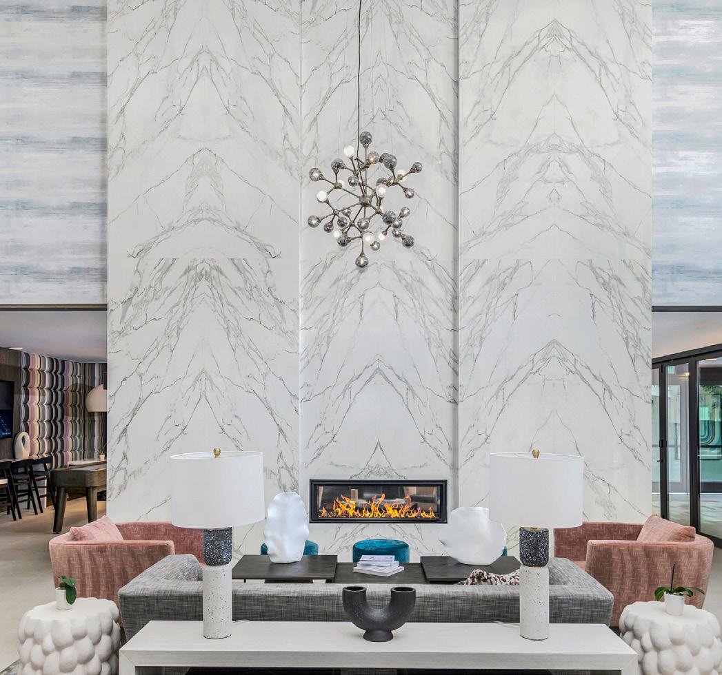 fireplace marble look made with porcelain slab.