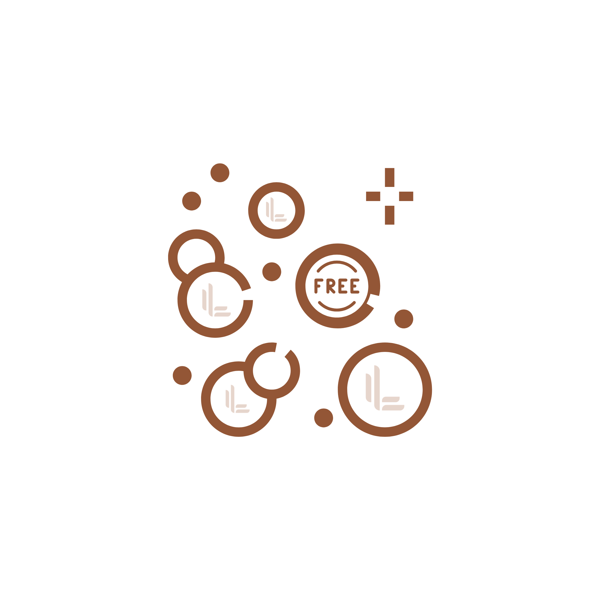 image of a icon of silica free and lais luz logo inside it.