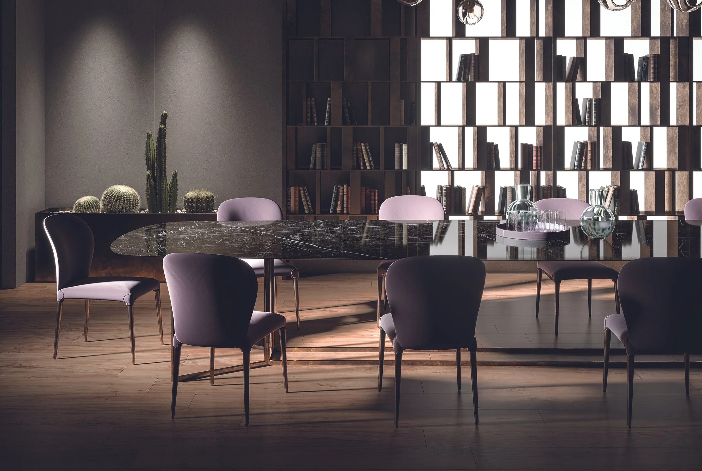 The dark, dramatic surface adds a touch of sophistication, while the unique shape and polished finish create a luxurious focal point.