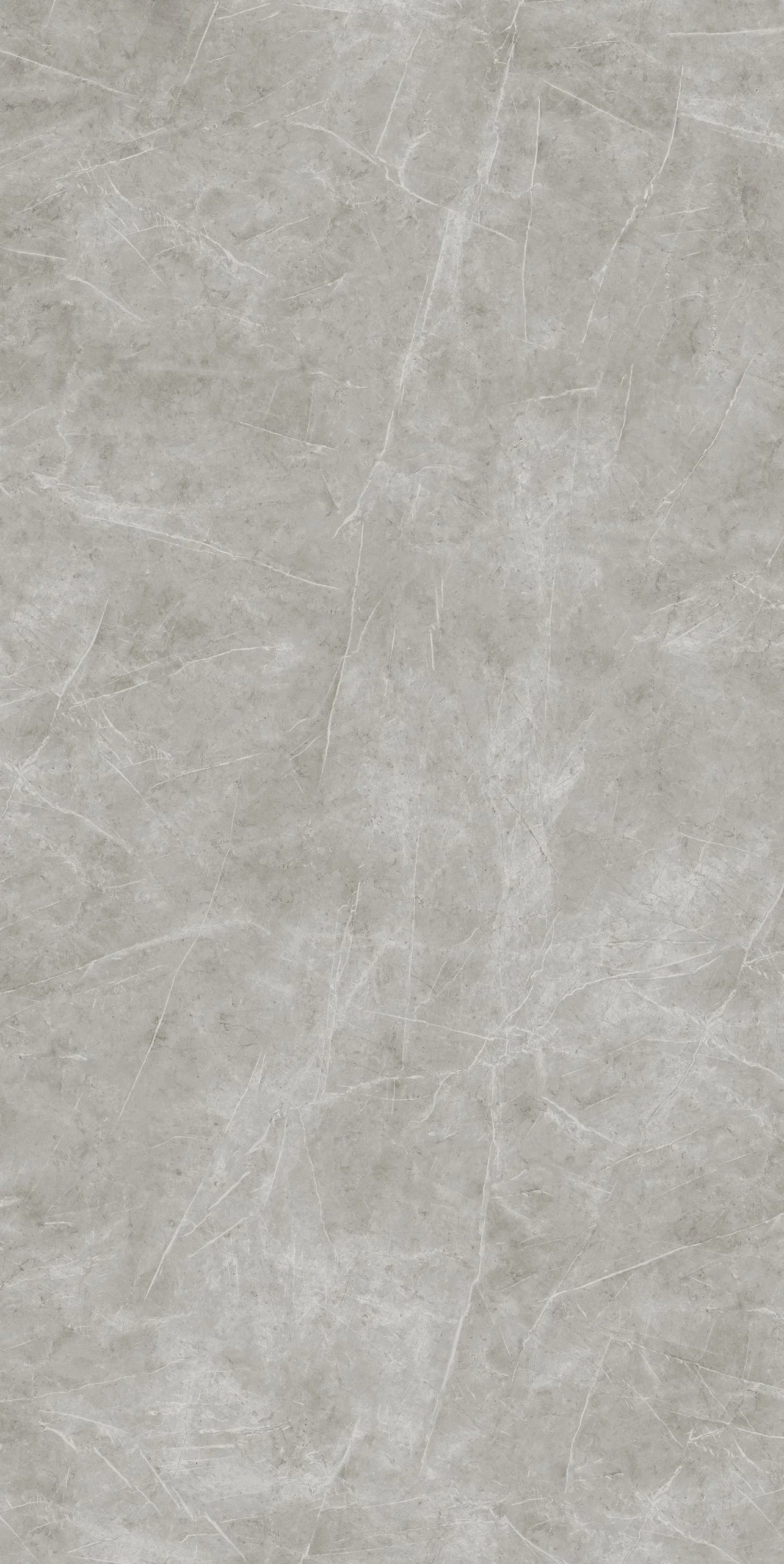 Pietra Grey porcelain slab texture close up. Solid grey stone look with fine white veining. Matte finish large format tile for modern interiors.