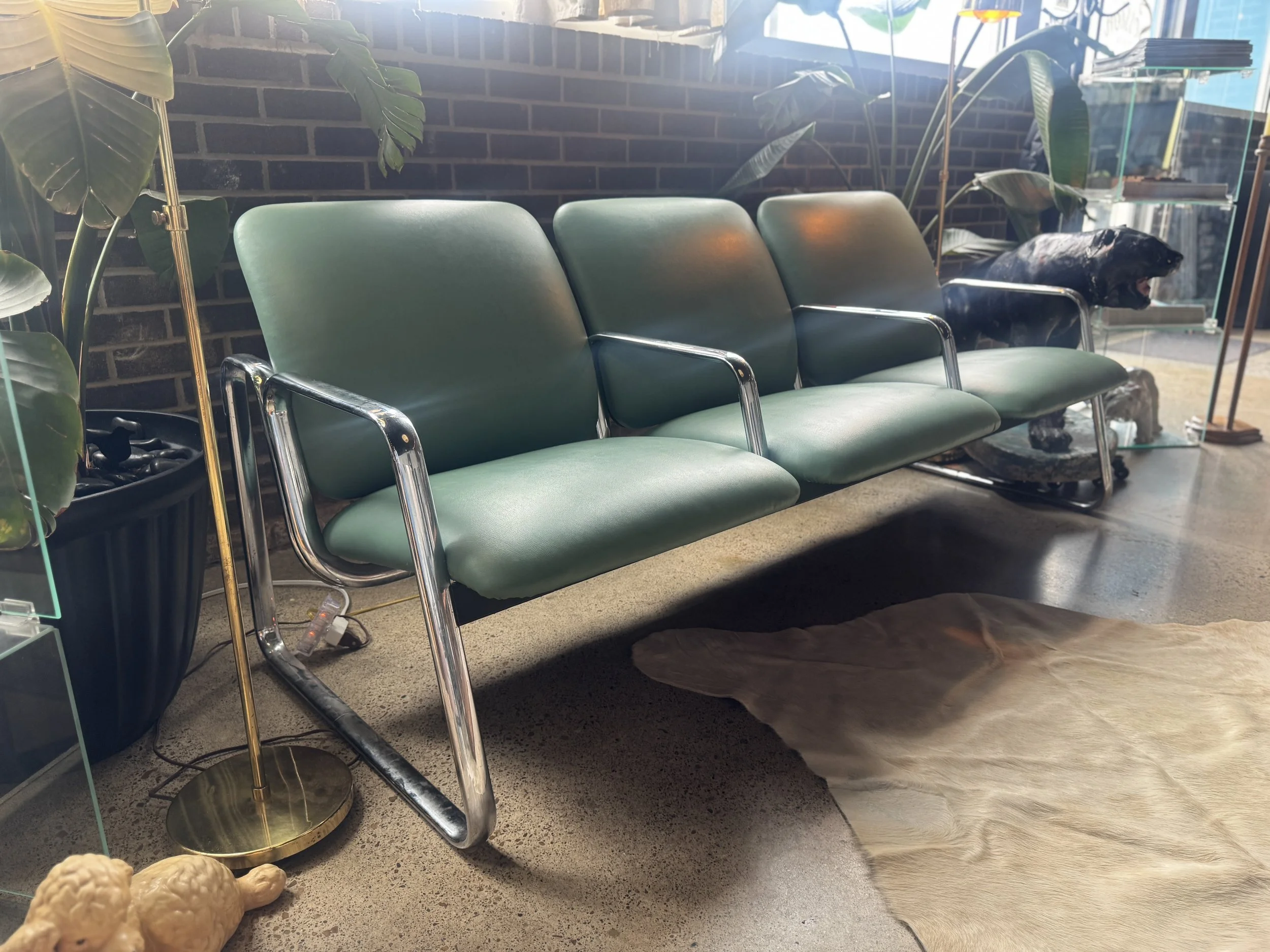 Vintage Chrome Three Seater in Green