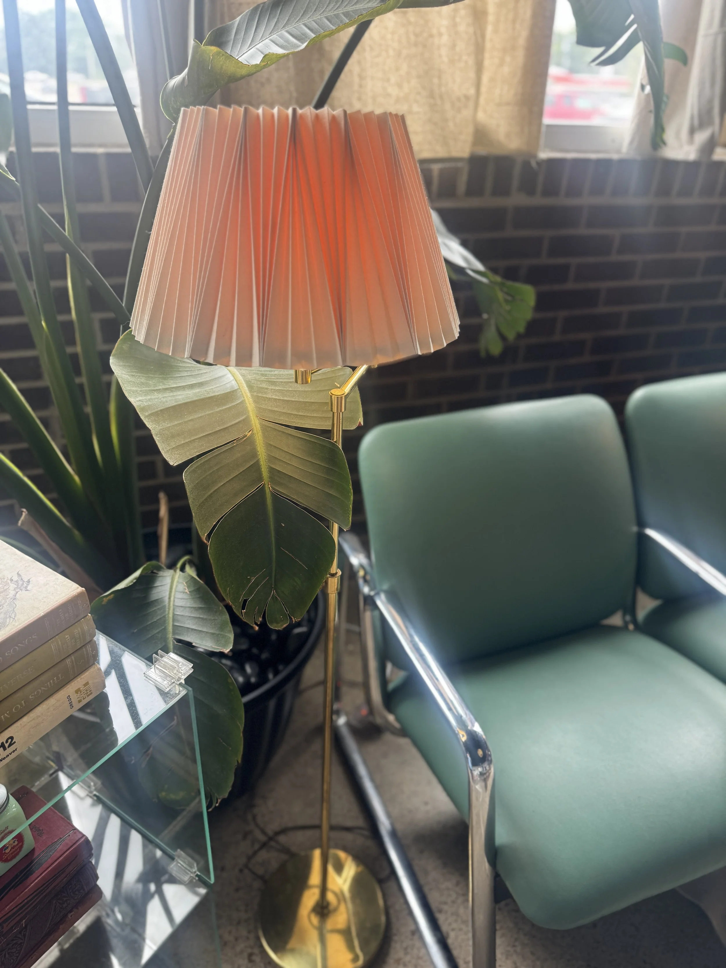 Vintage Gold Floor Lamp with Shade