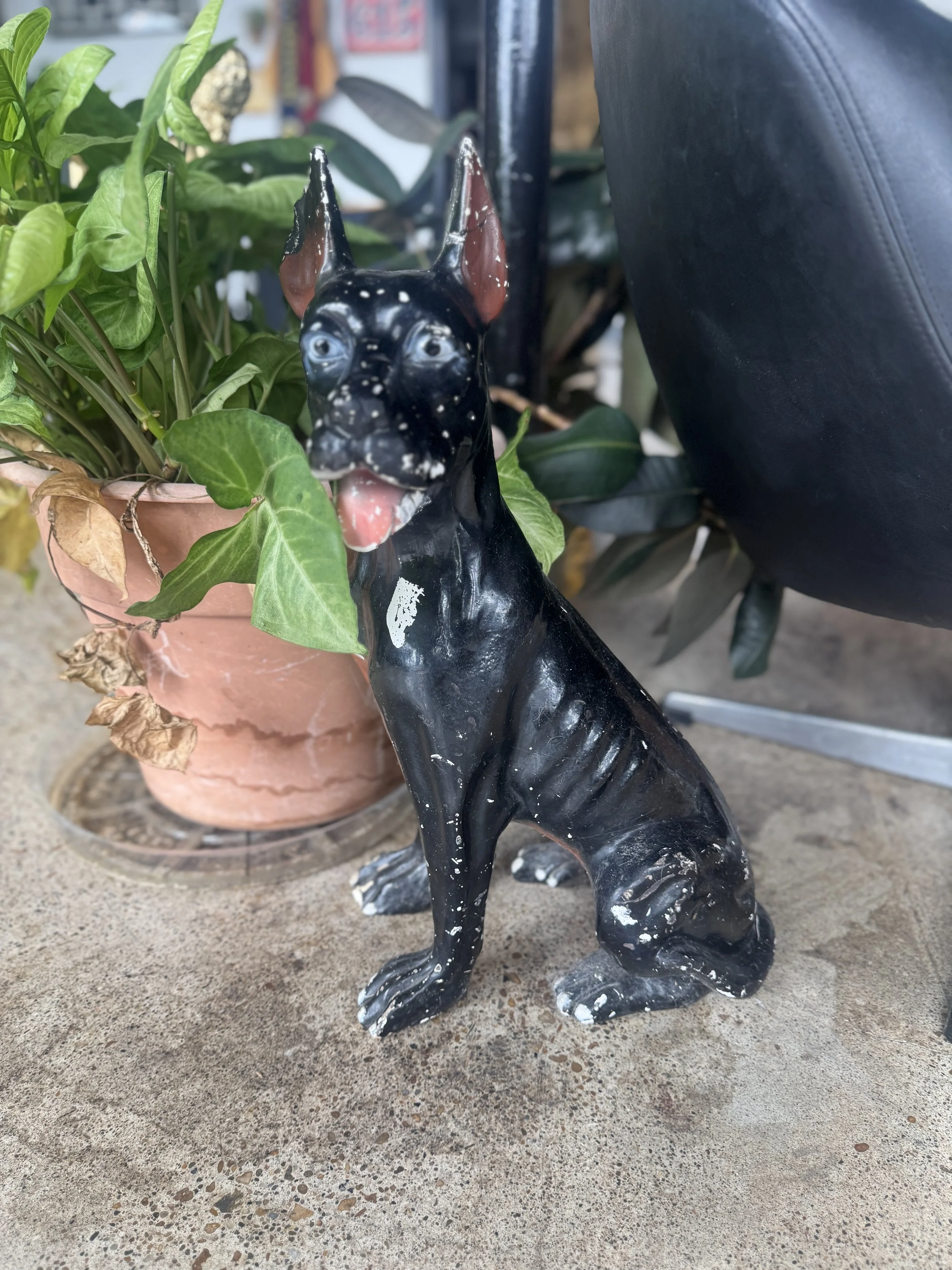 Vintage Doberman Ceramic Sculpture