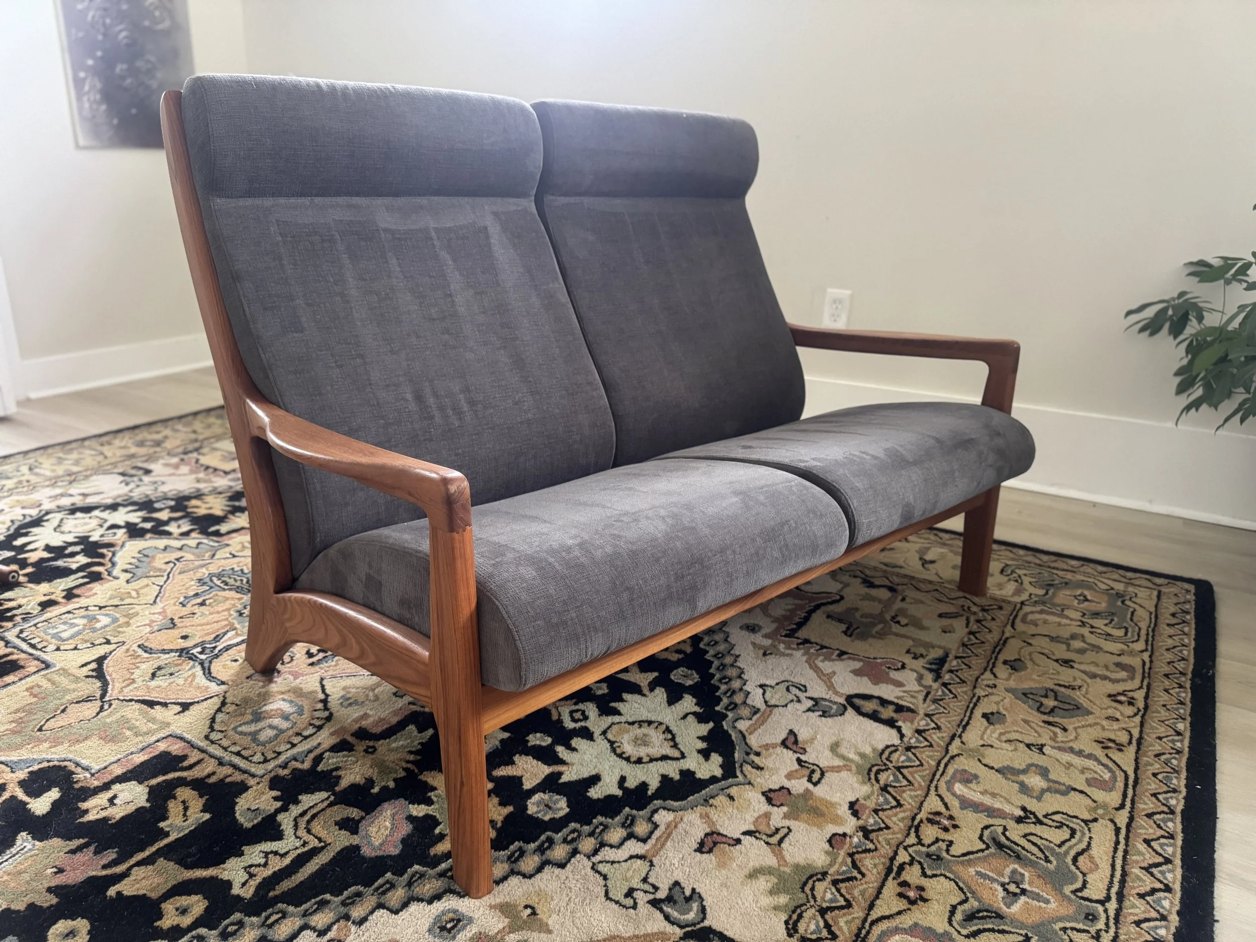 Mid-Century Modern Sculpted Danish Love Seat