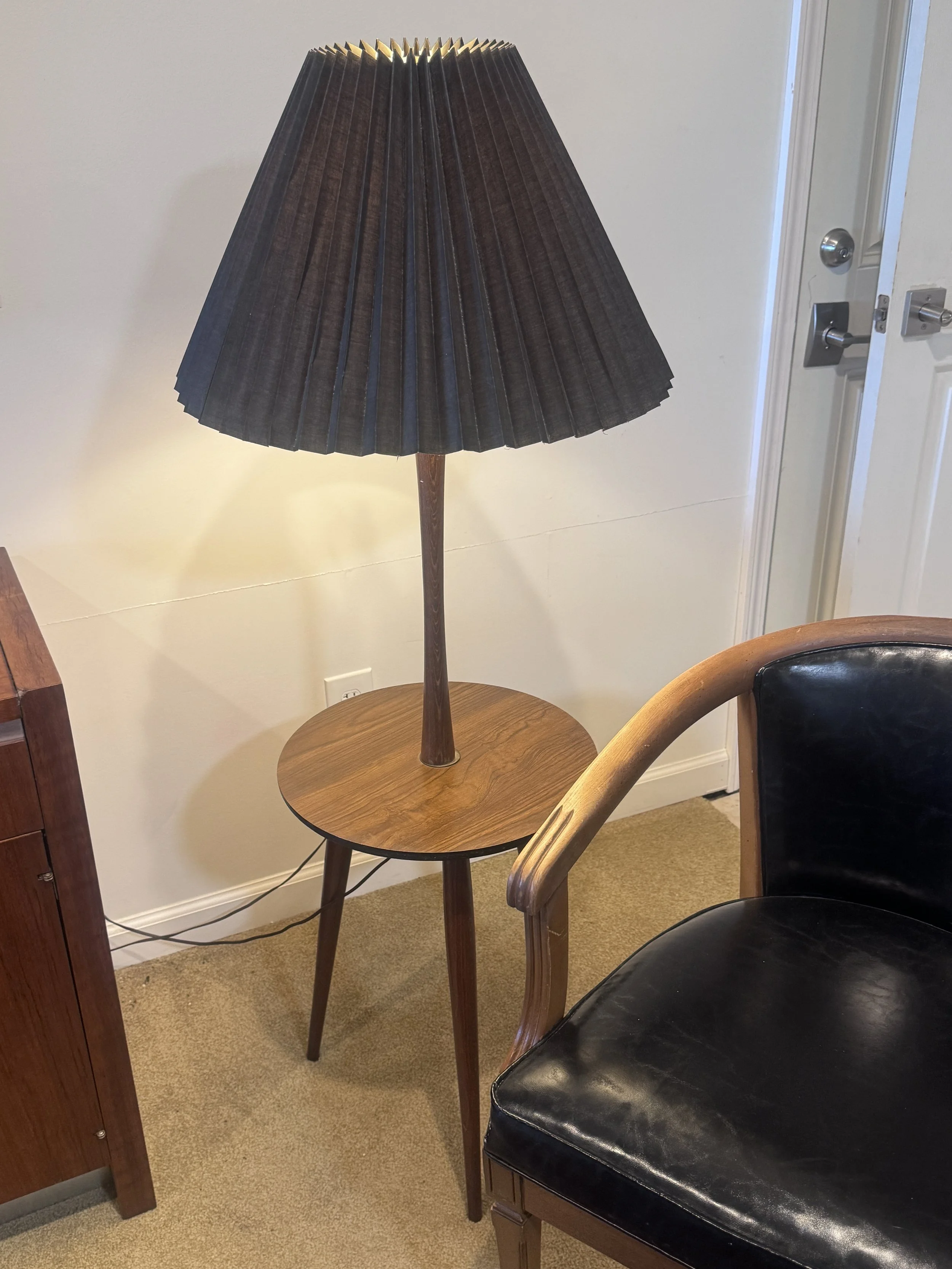 Mid-Century Floor Lamp with Table