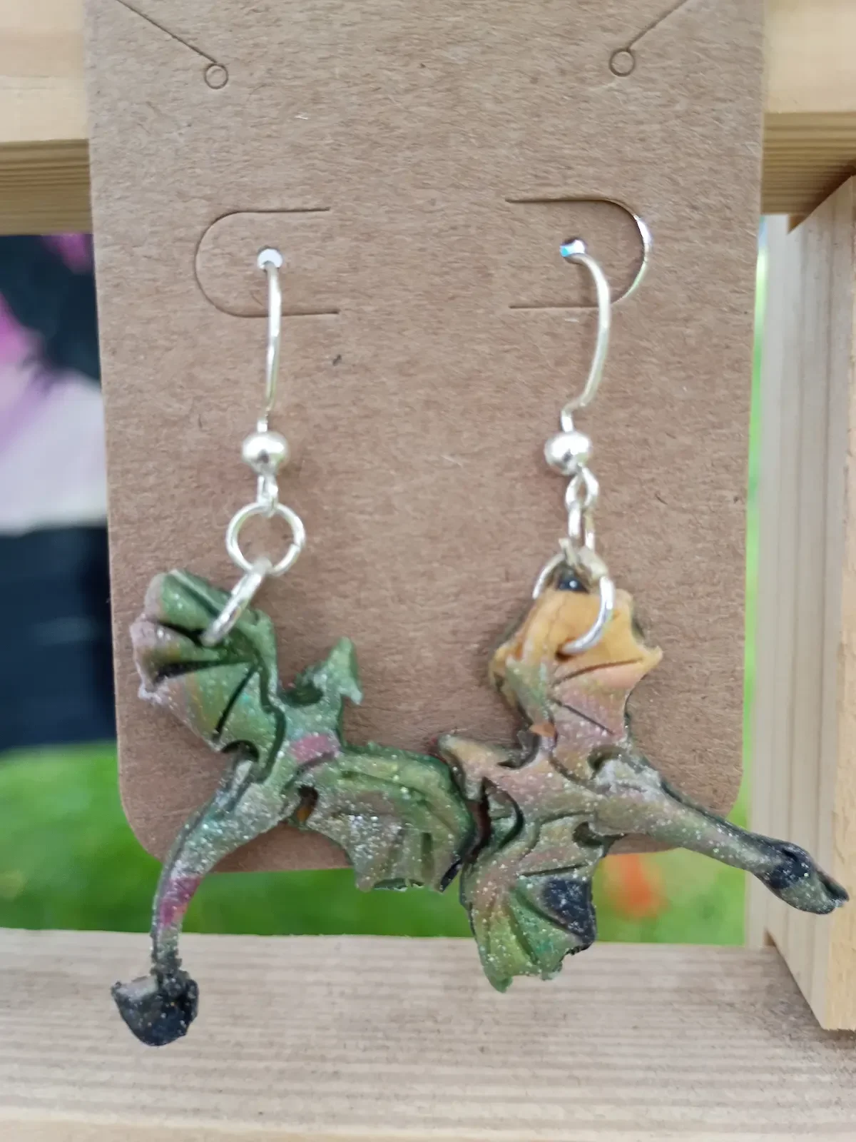 Dragon clay earrings