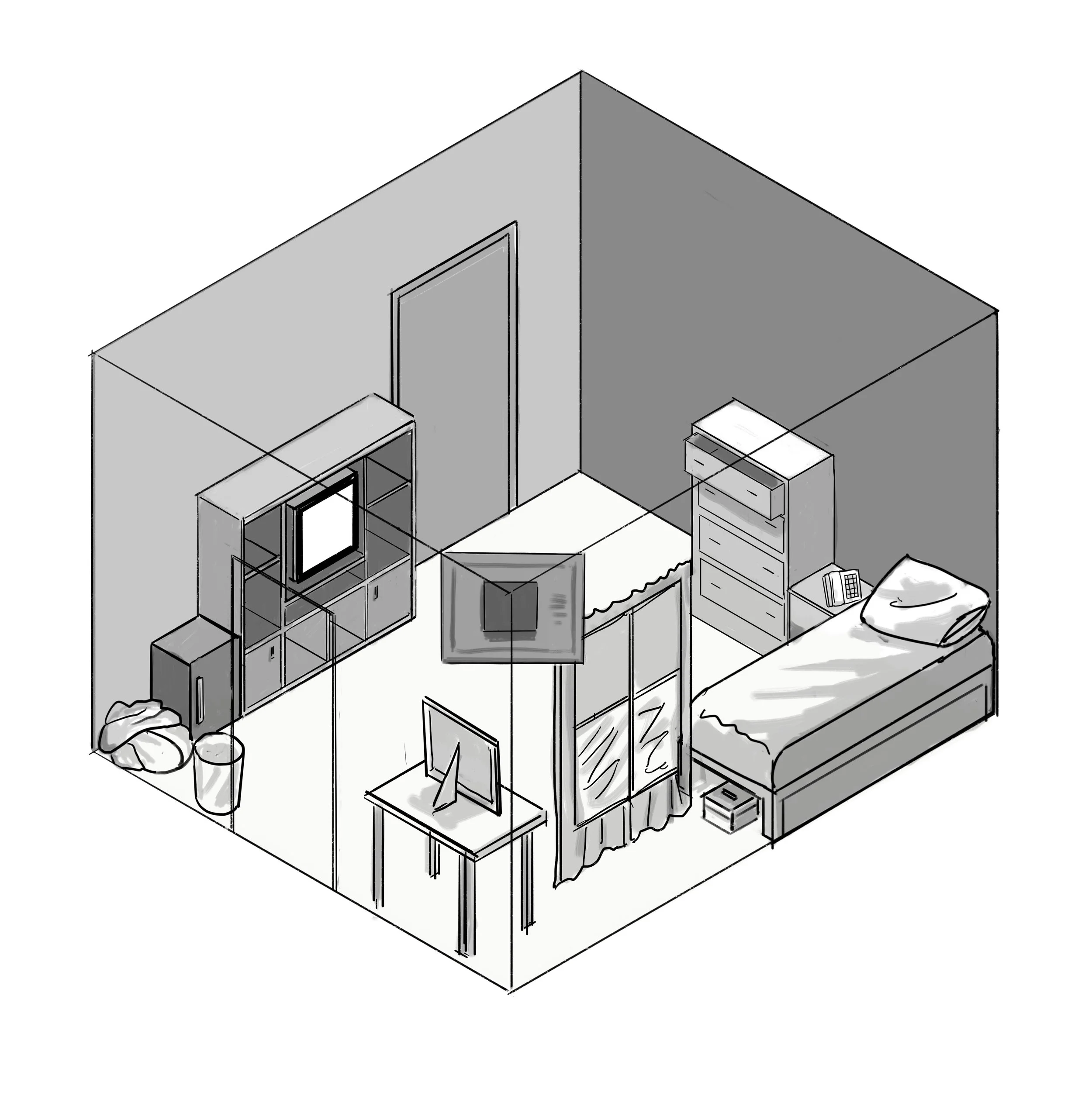 ER Isometric view sketch
