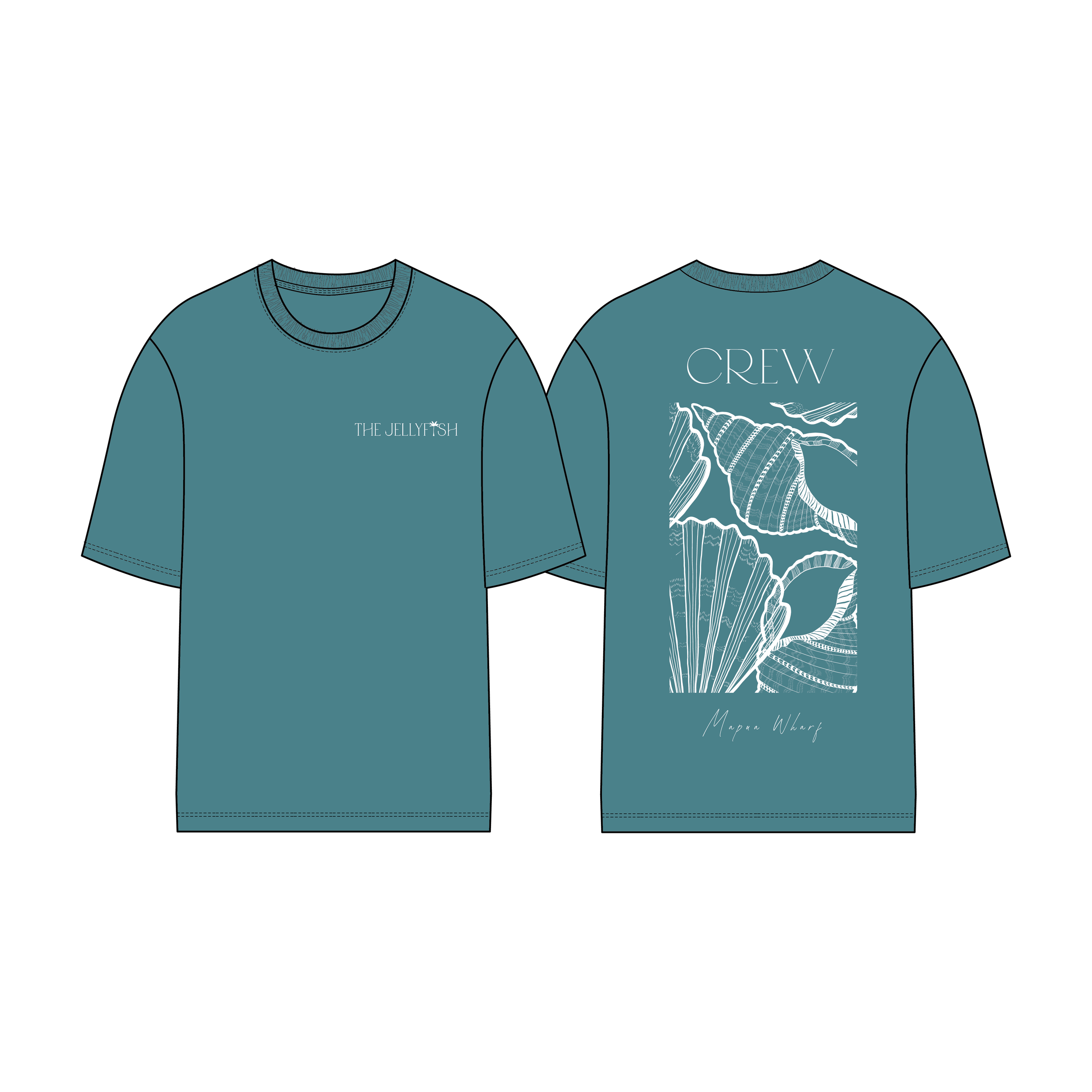 Dishi Studios Holly Dishington Jellyfish Resturant Branding staff tee blue.png
