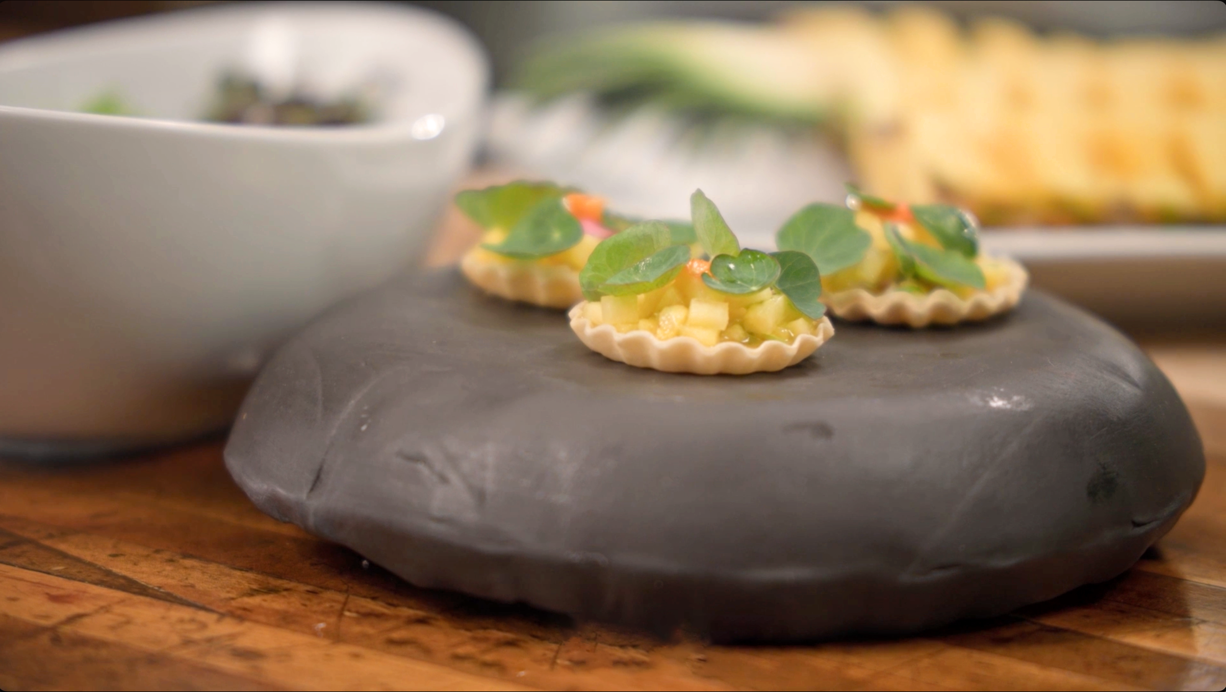 Tarta de piña y germinados
