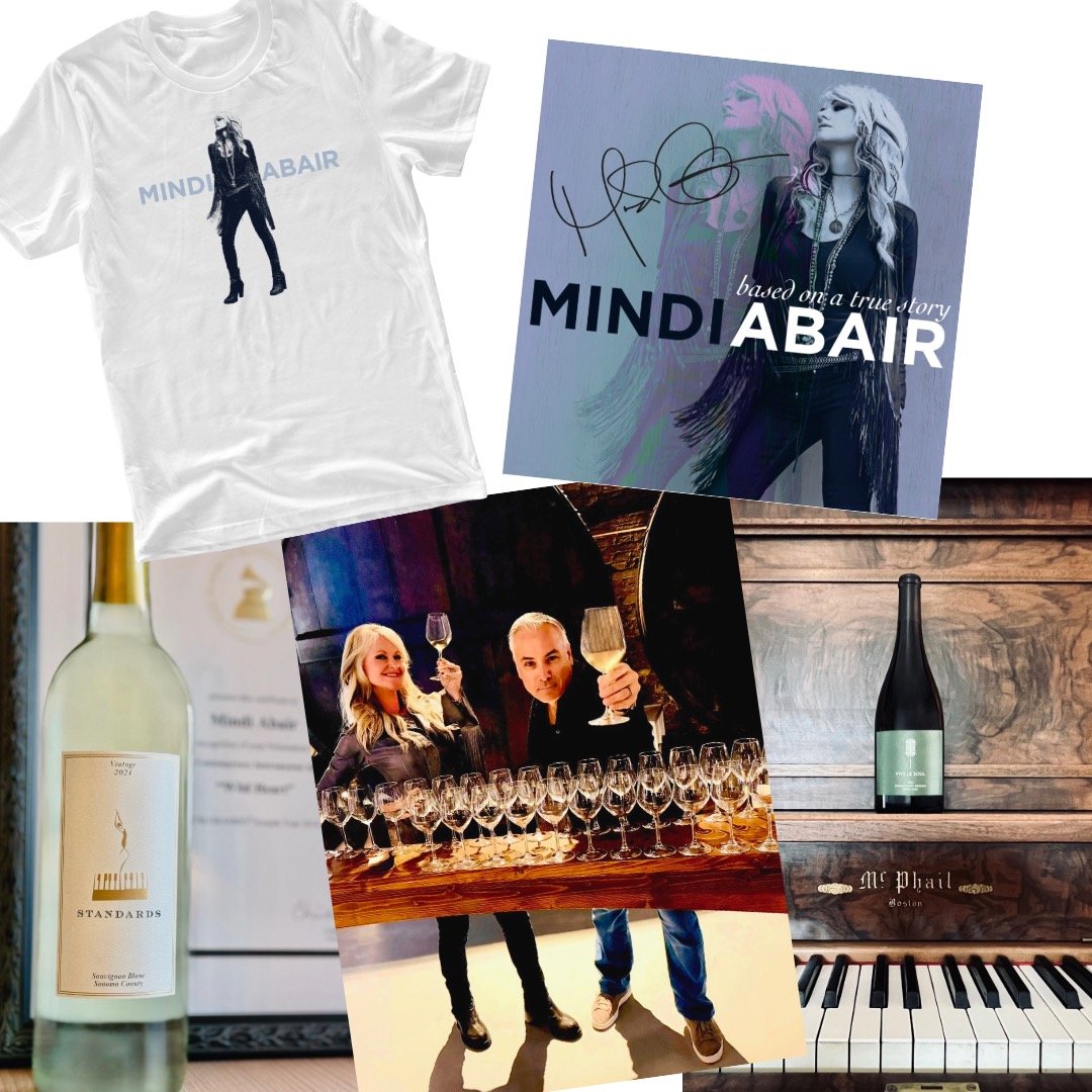 Private One Hour Zoom WINEandJAZZ Tasting With Mindi And Eric + One Bottle Of Red Wine + One Bottle Of White Wine + One Autographed CD + 2 T-Shirt