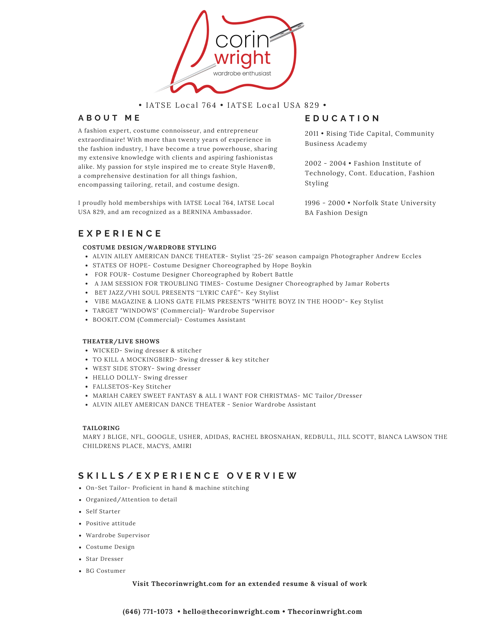 Corin Wright Resume