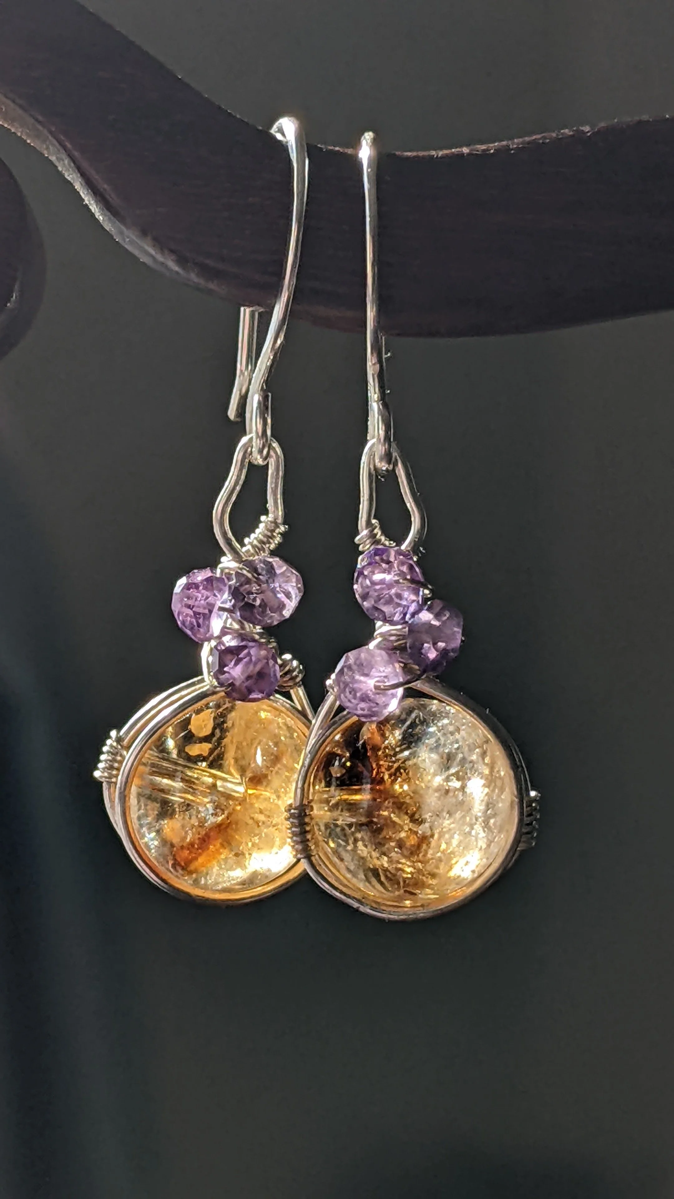 Citrine Amethyst Dream Earrings in Sterling Silver