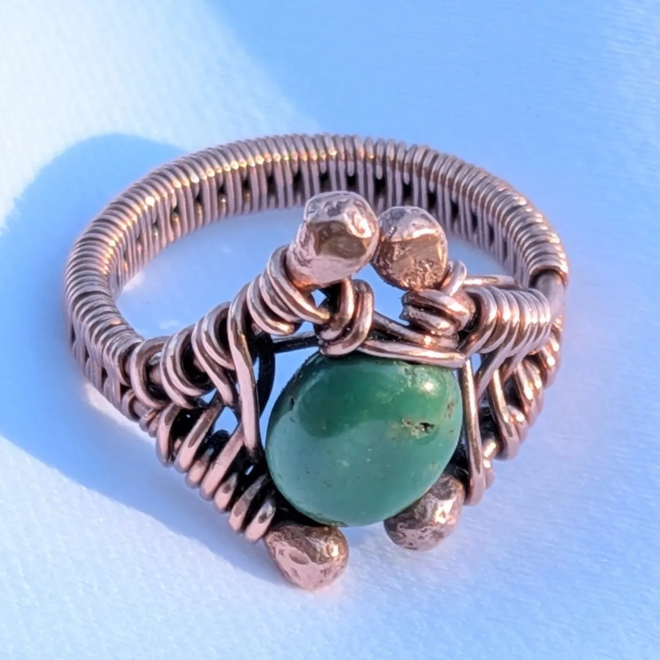 Copper Ring with Turquoise Cabochon