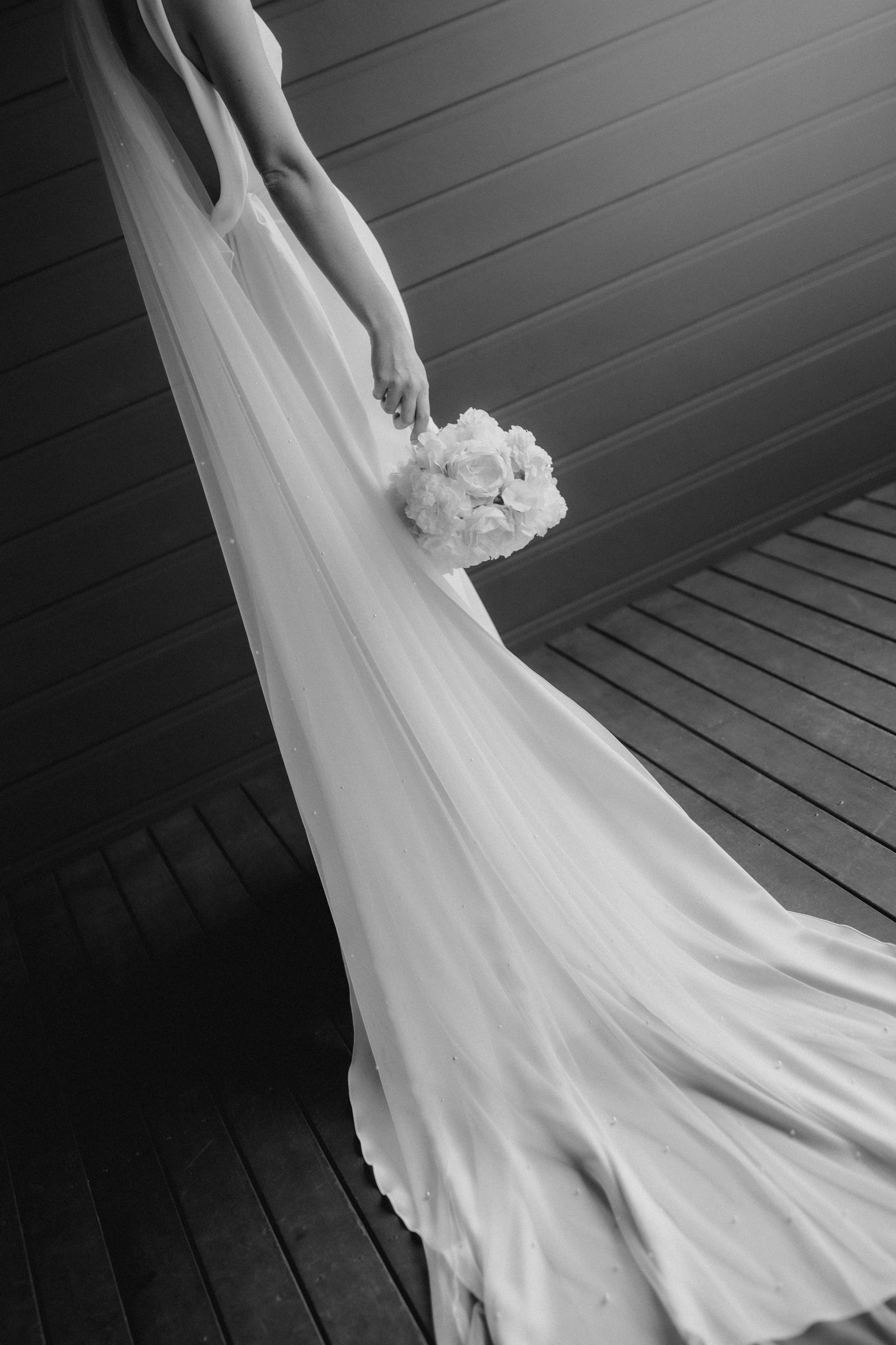 Black and White film bride portraits south west 