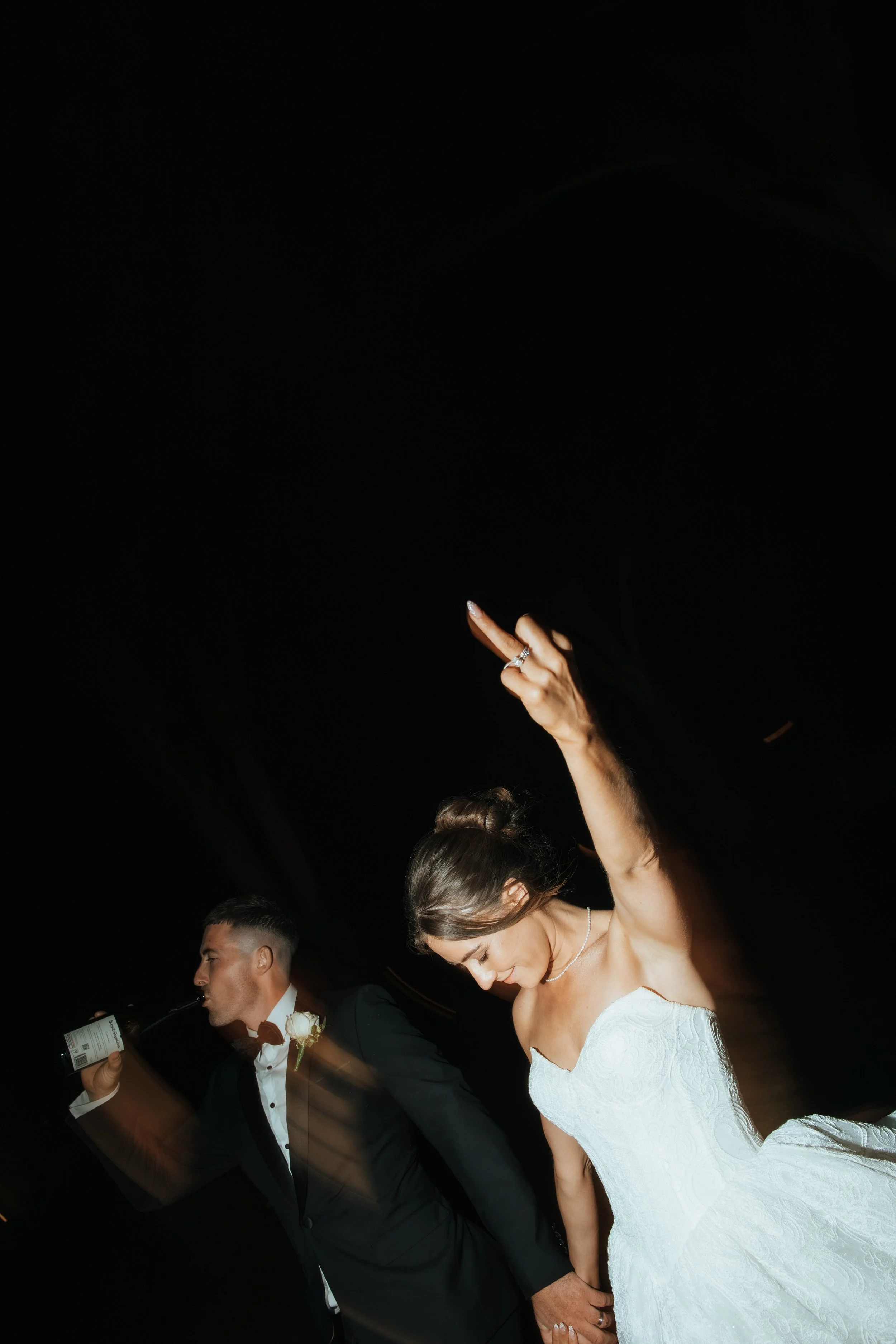 Bride and groom flash photography at Eight Willows retreat in the south west