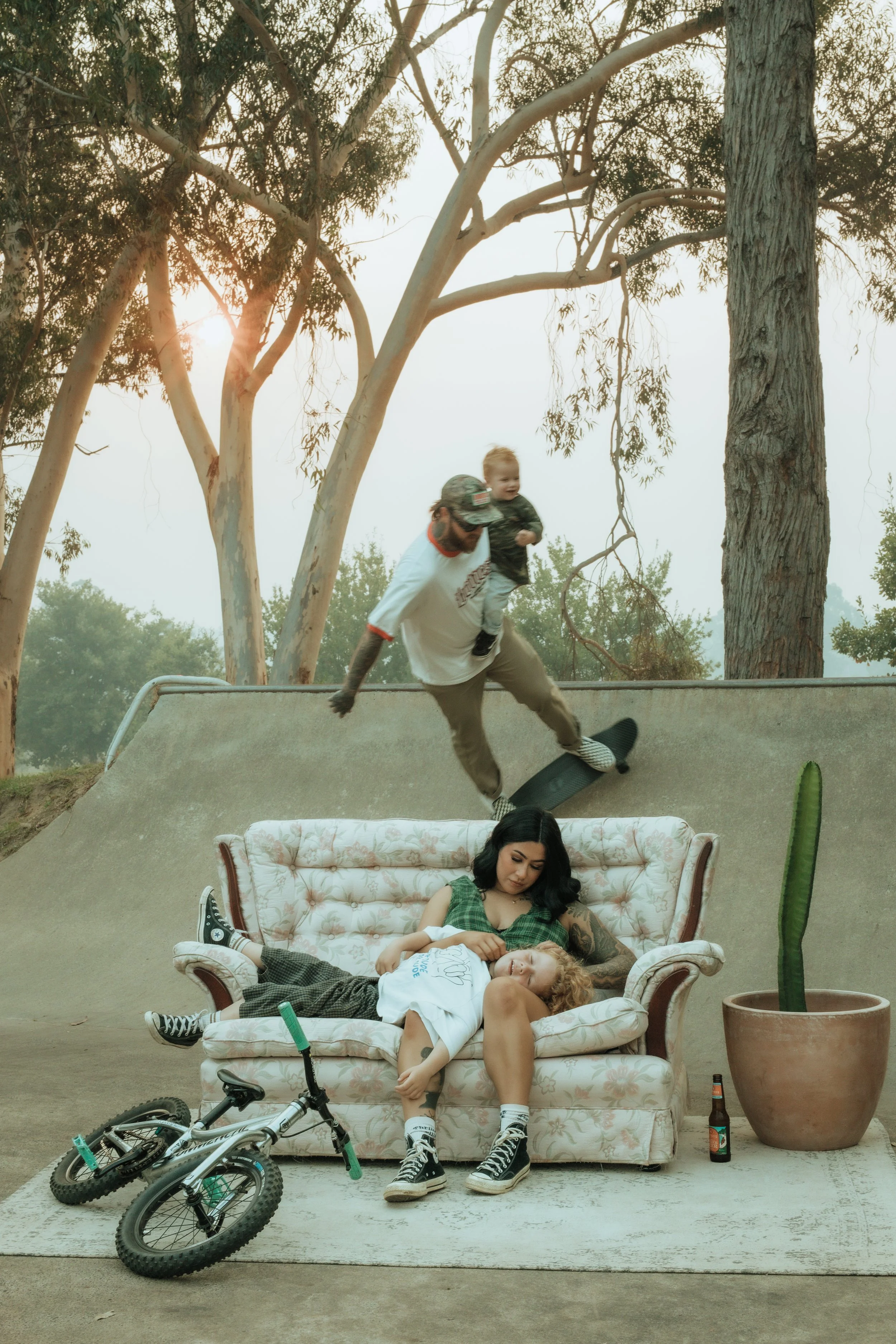 Family photo shoot at skate park in Nannup western Australia 