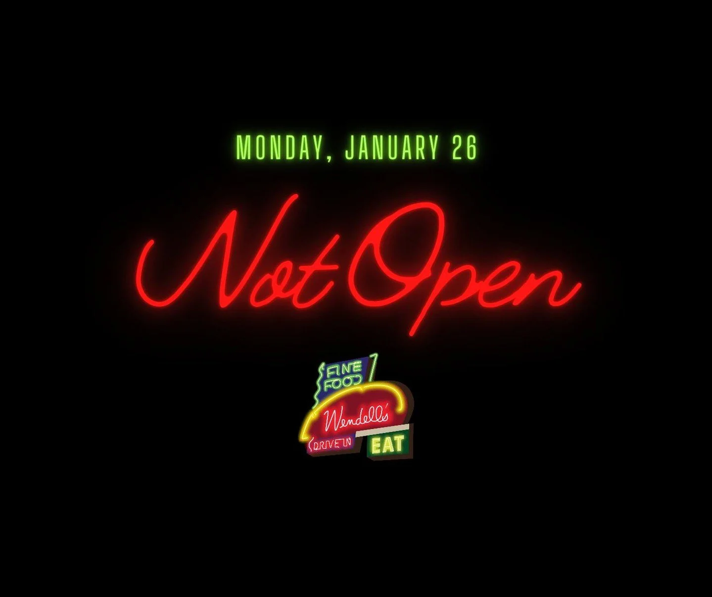 We are not going to be open on Monday, January 26 due to the ice. Stay safe and warm everyone.