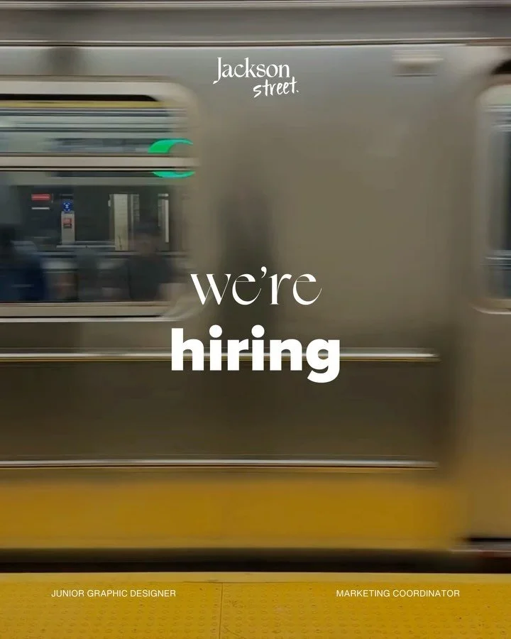 Jackson Street Studio is hiring!

We&rsquo;re looking for a Junior Graphic Designer and a Marketing Coordinator to join our team based in Cape Town or Stellenbosch.

Please send your CV and portfolio to nicole@jacksonstreetstudio.com with the positio
