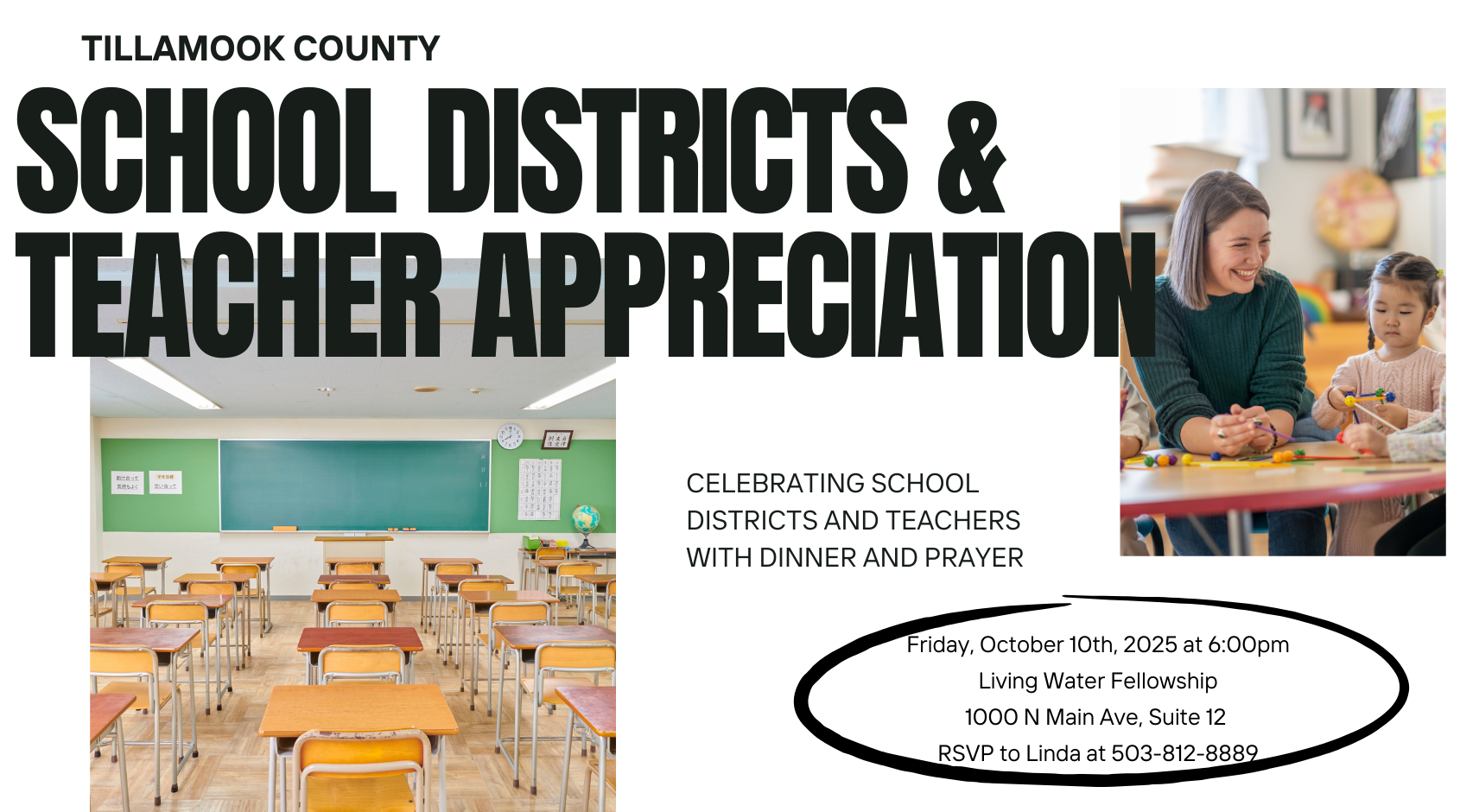 Recognition & Prayer Dinner for Tillamook County Districts & Teachers