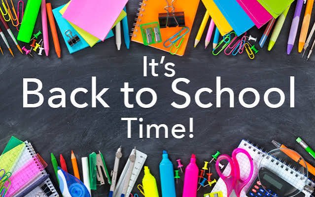 Back to school tilte and school supplies